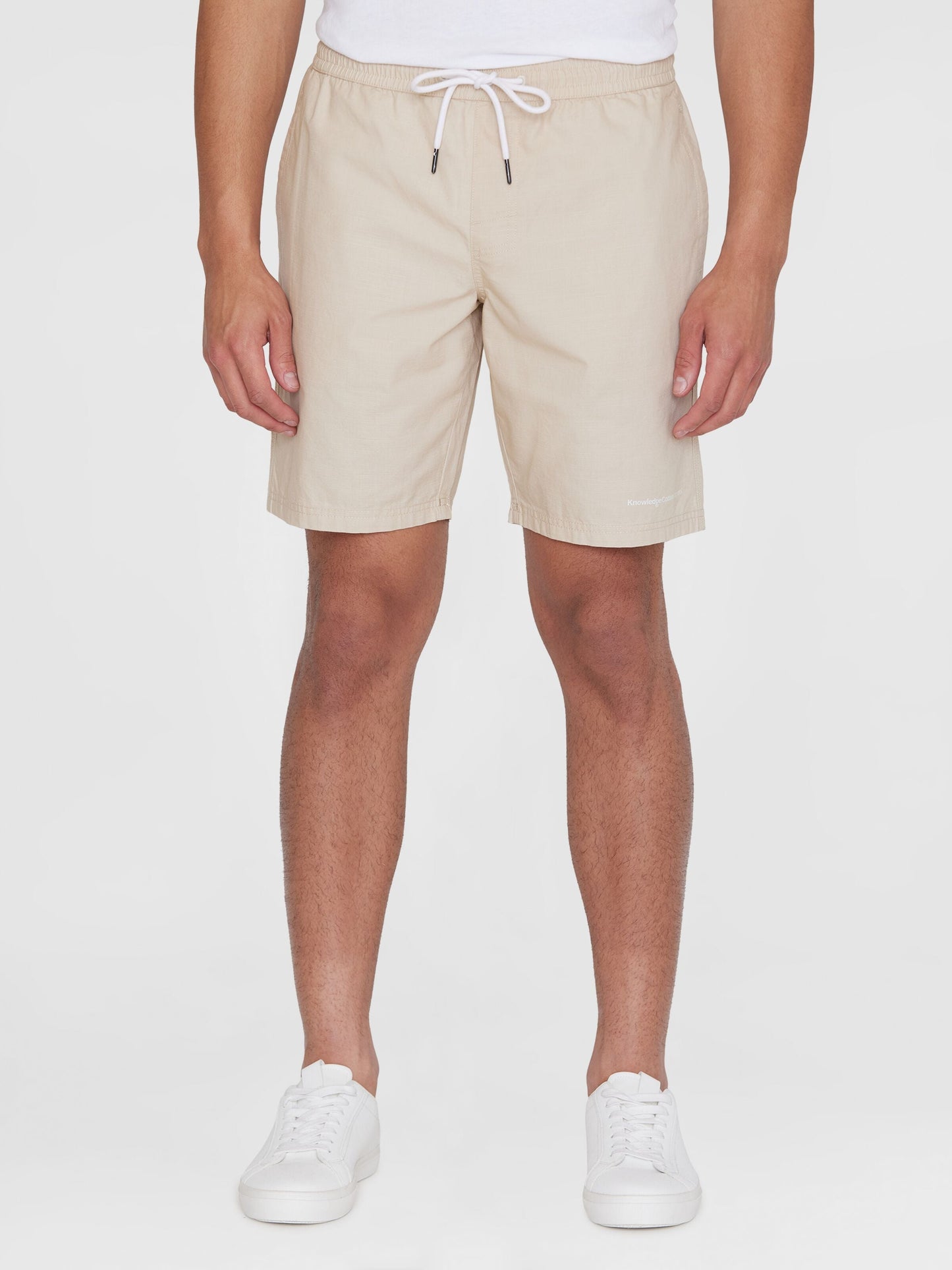 Short en coton bio | Beige "boardwalk shorts light feather gray"