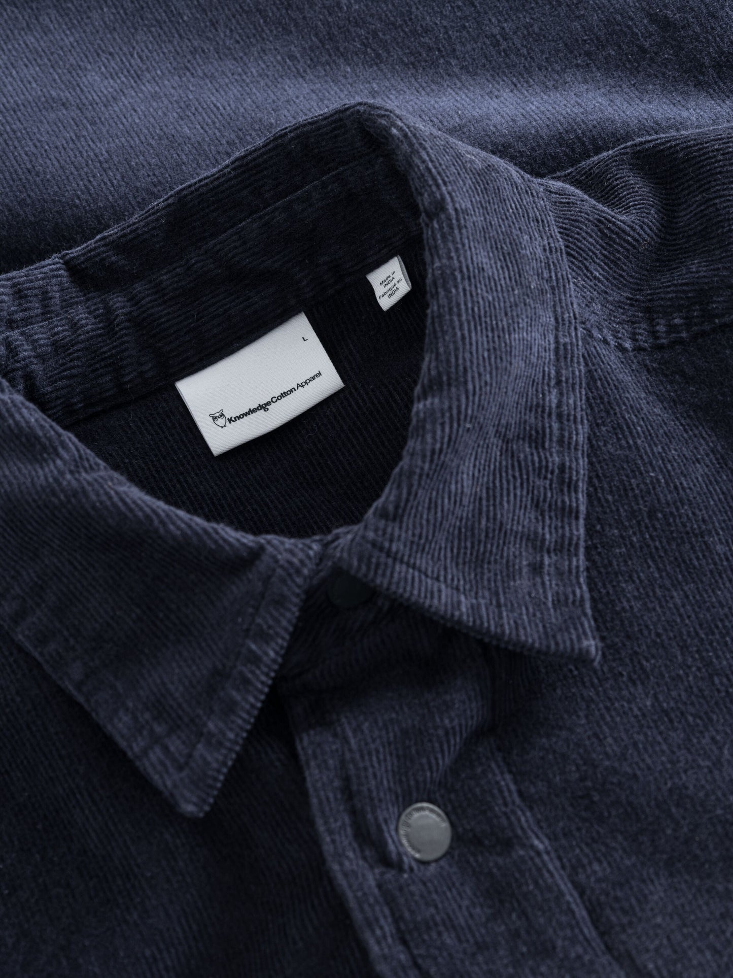 Blouson velours en coton bio et matière recyclée | marine "corduroy overshirt night sky"