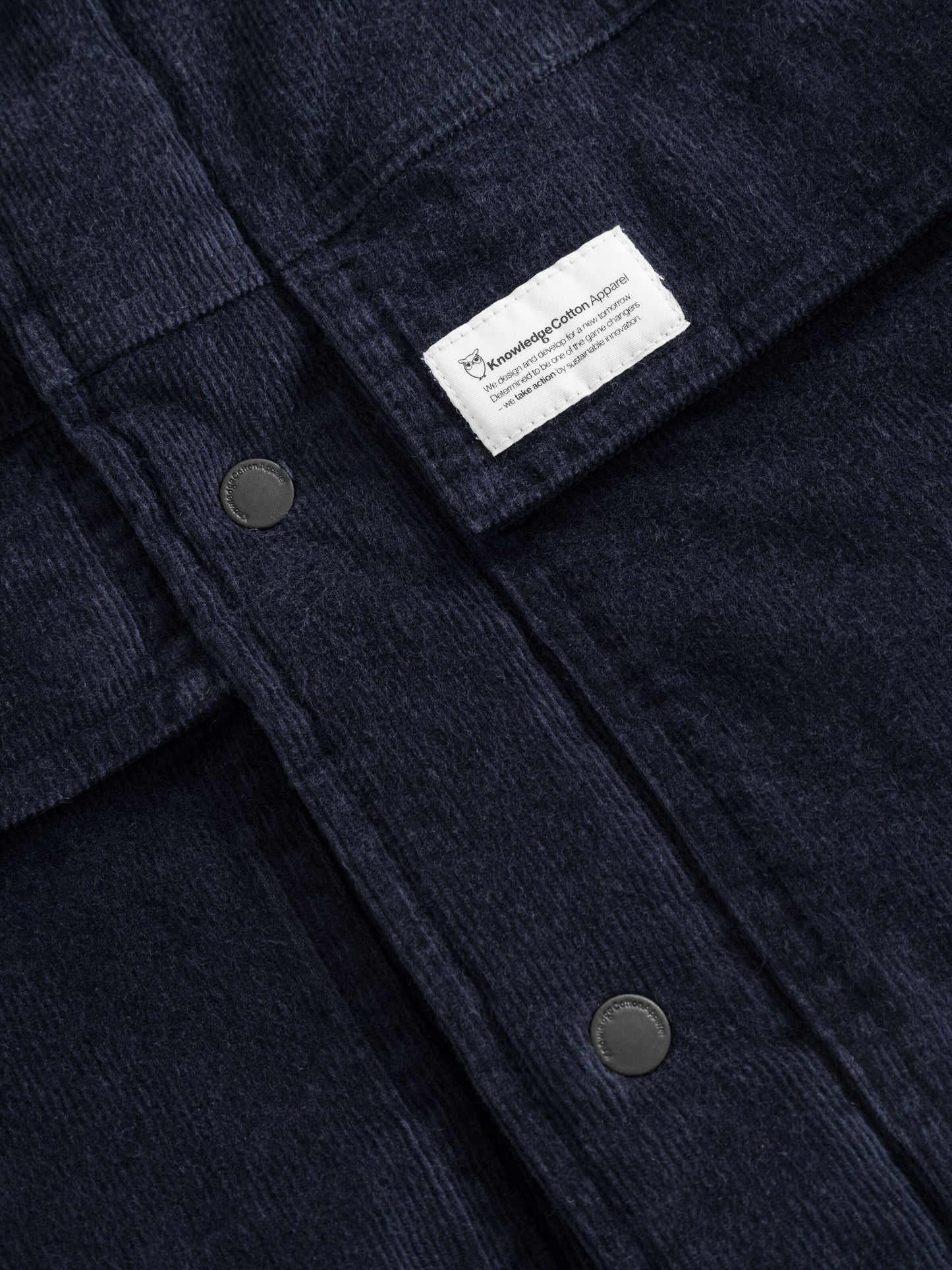 Blouson velours en coton bio et matière recyclée | marine "corduroy overshirt night sky"