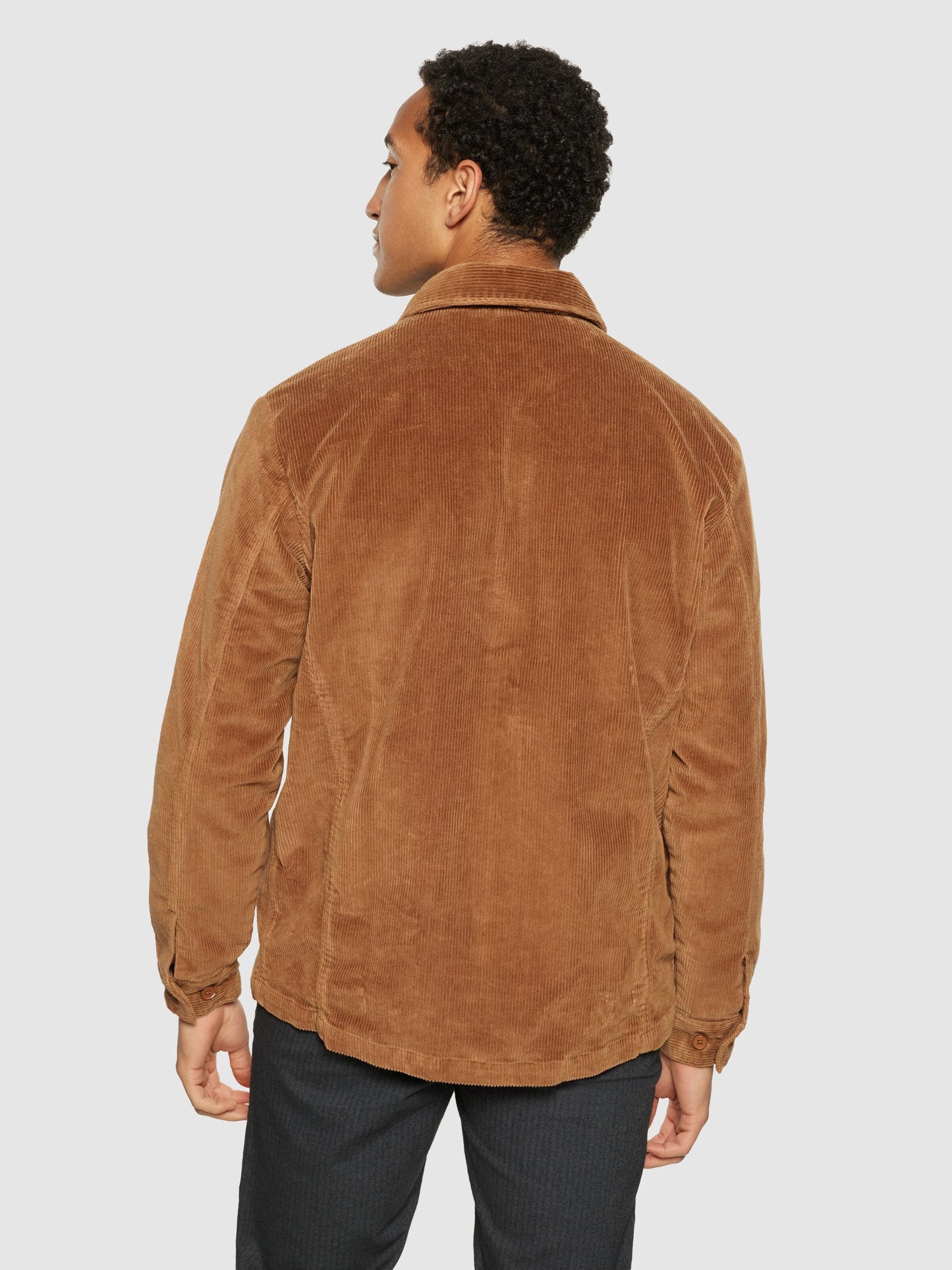 Surchemise en velour de coton bio | marron "stretched 8 wales corduroy overshirt dachshund"