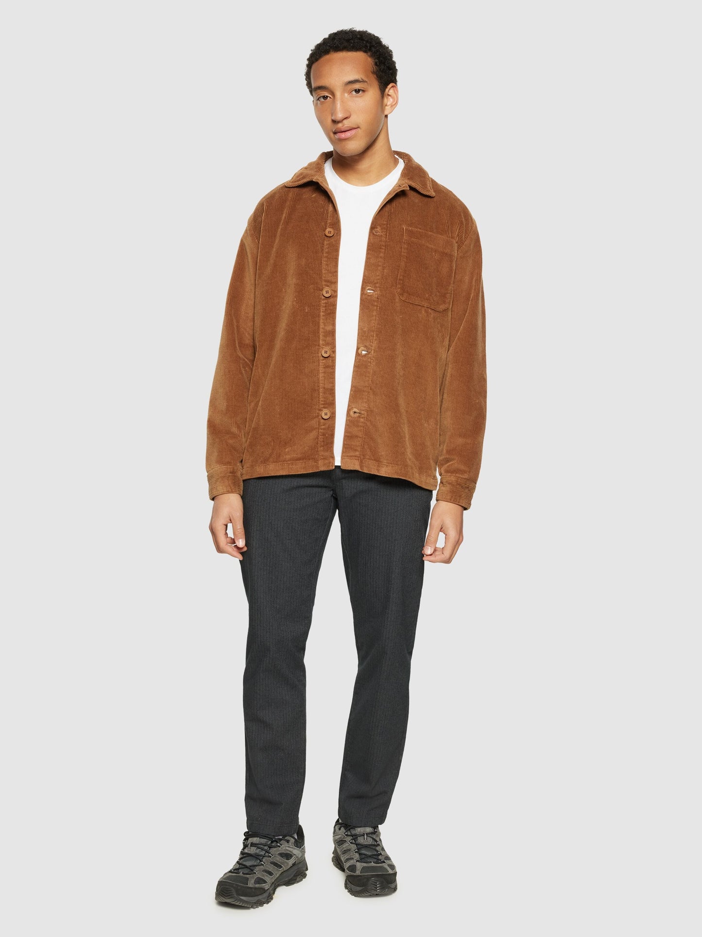 Surchemise en velour de coton bio | marron "stretched 8 wales corduroy overshirt dachshund"