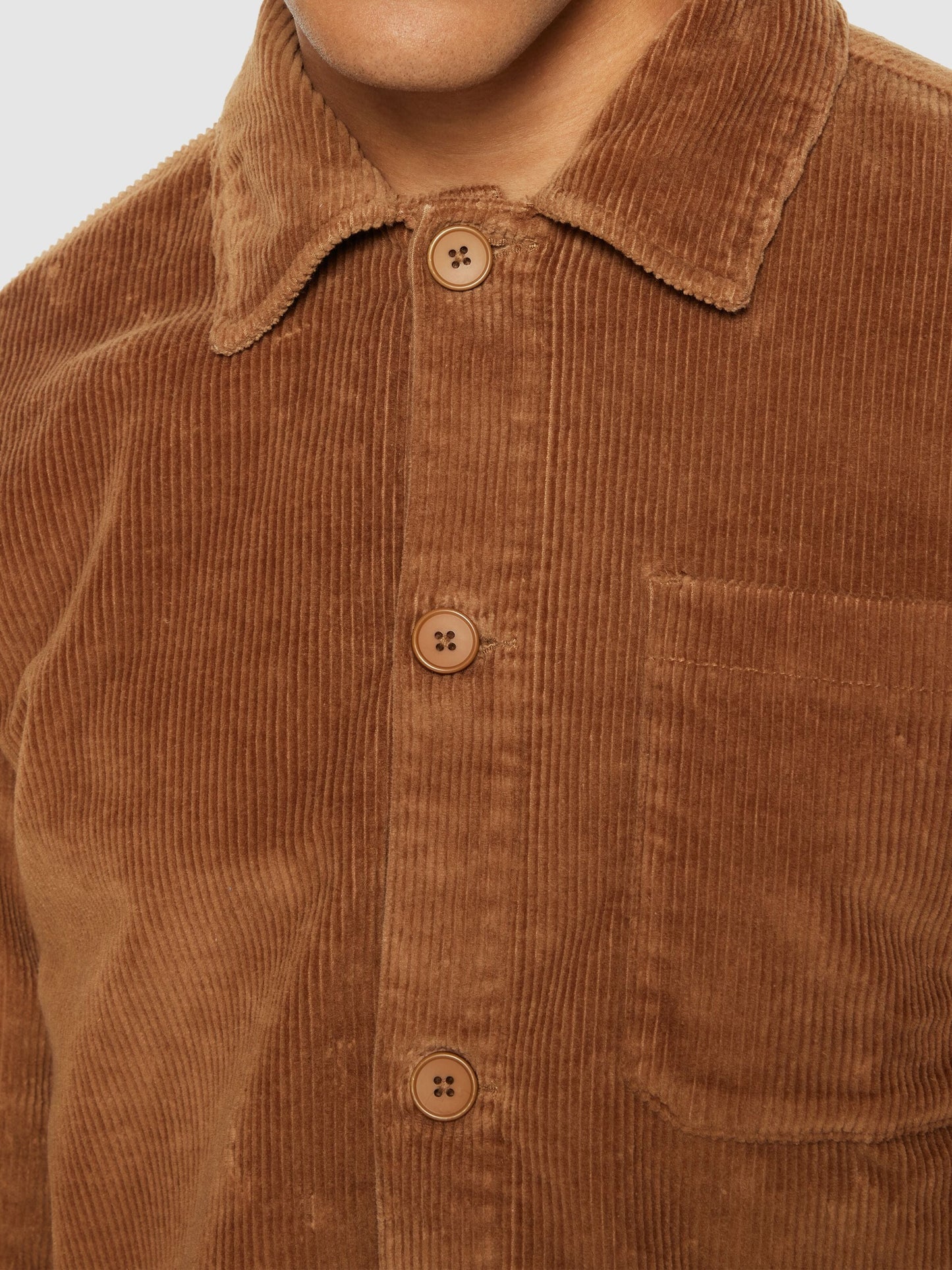 Surchemise en velour de coton bio | marron "stretched 8 wales corduroy overshirt dachshund"