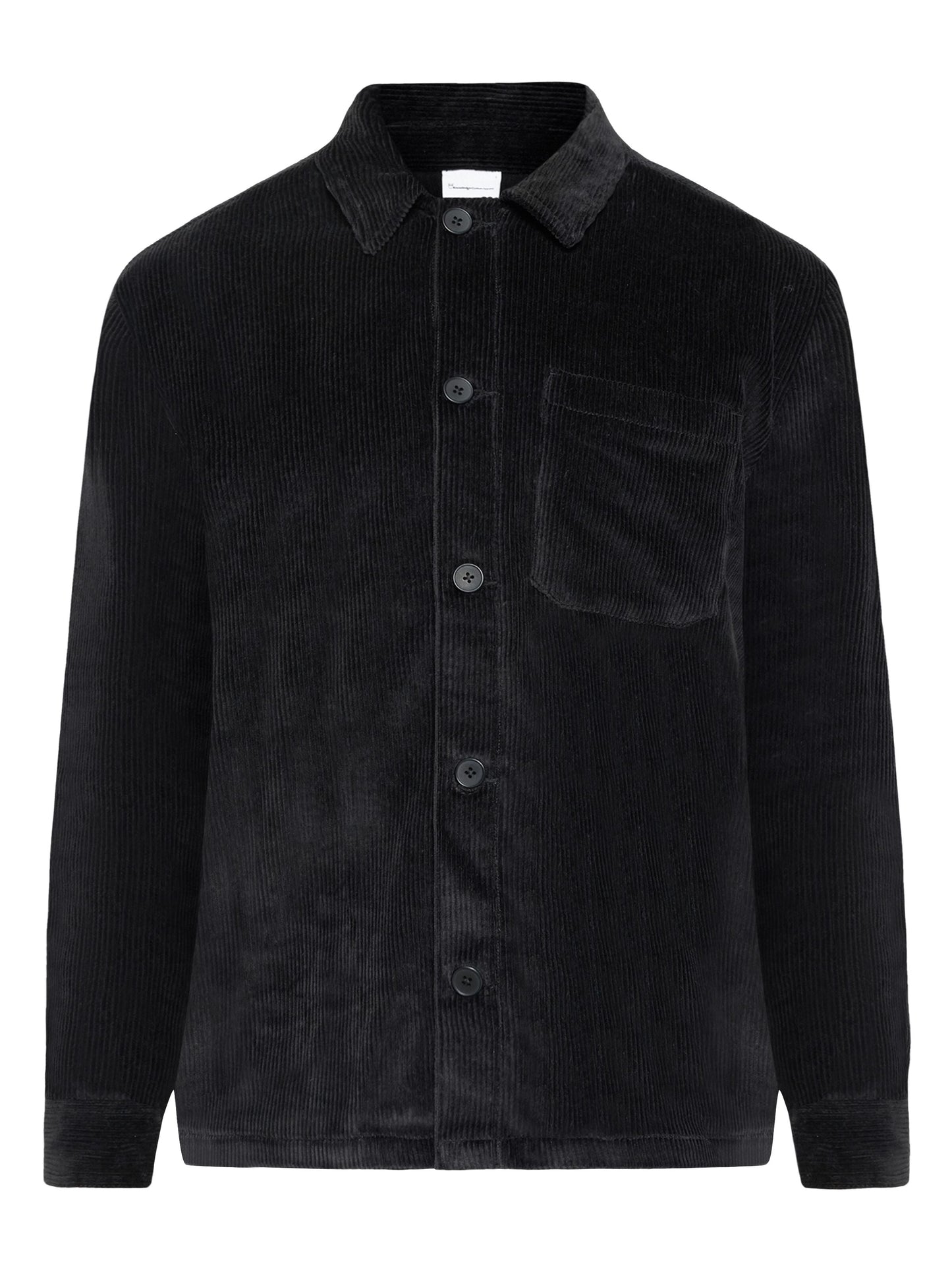 Surchemise en velours de coton bio | noir "stretched 8 wales corduroy overshirt black jet"