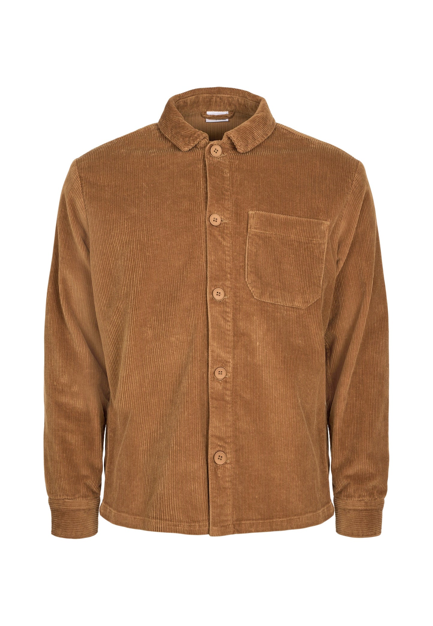Surchemise en coton bio et matière recyclée | camel "corduroy overshirt brown sugar"