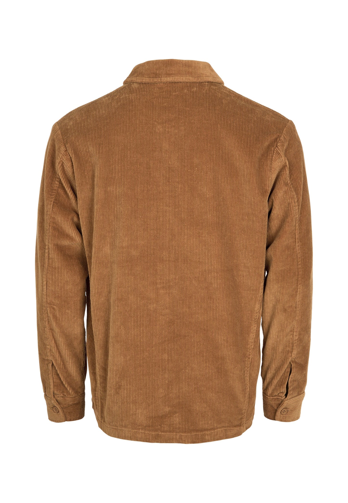 Surchemise en coton bio et matière recyclée | camel "corduroy overshirt brown sugar"