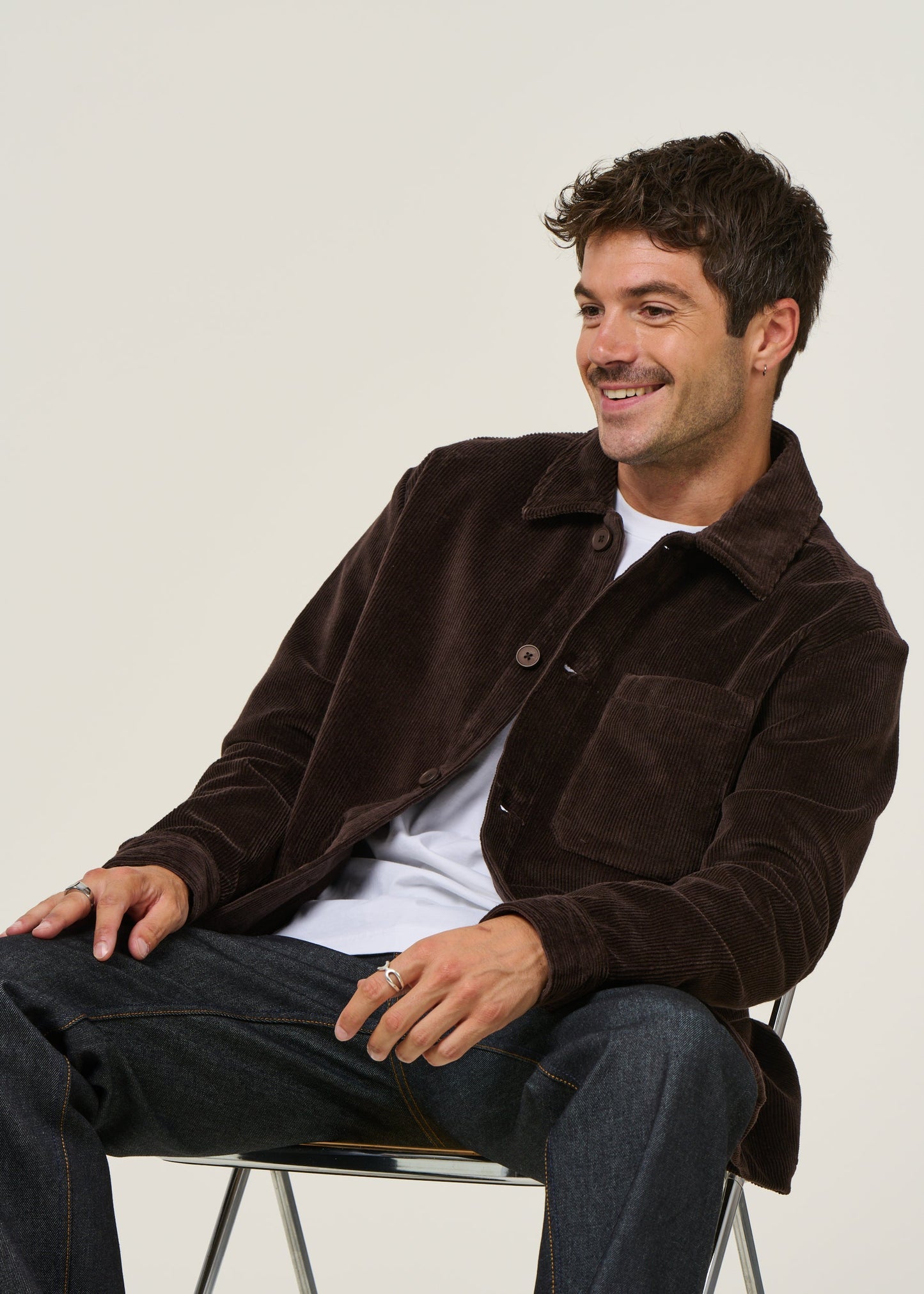Veste velours en coton bio | marron "corduroy overshirt - chocolate torte"