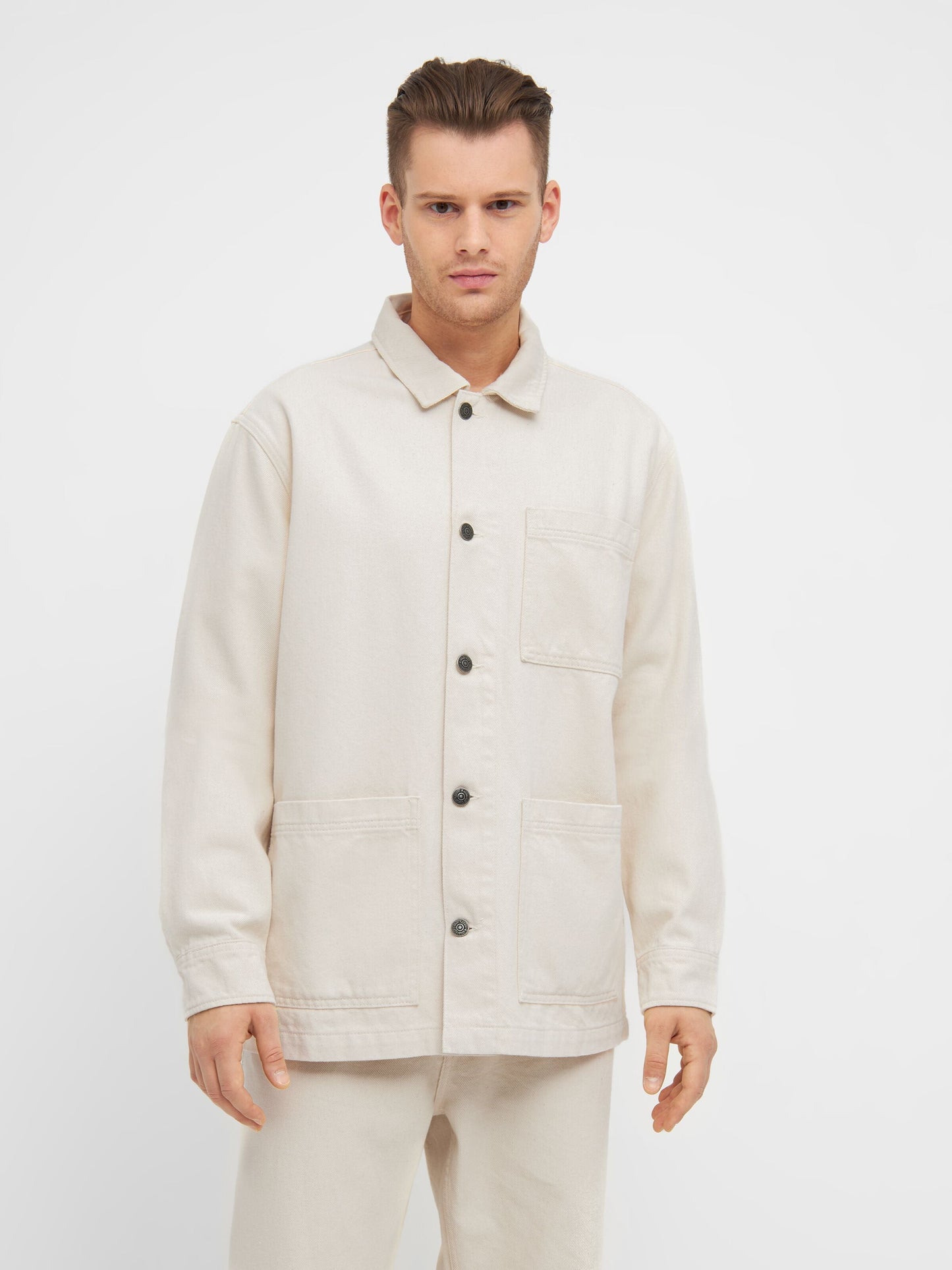 Veste non teintée en sergé de coton bio - heavy twill overshirt raw cotton