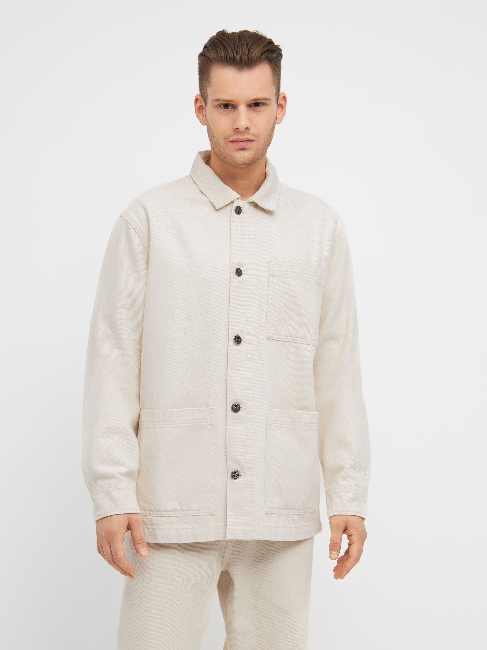 Veste non teintée en sergé de coton bio - heavy twill overshirt raw cotton