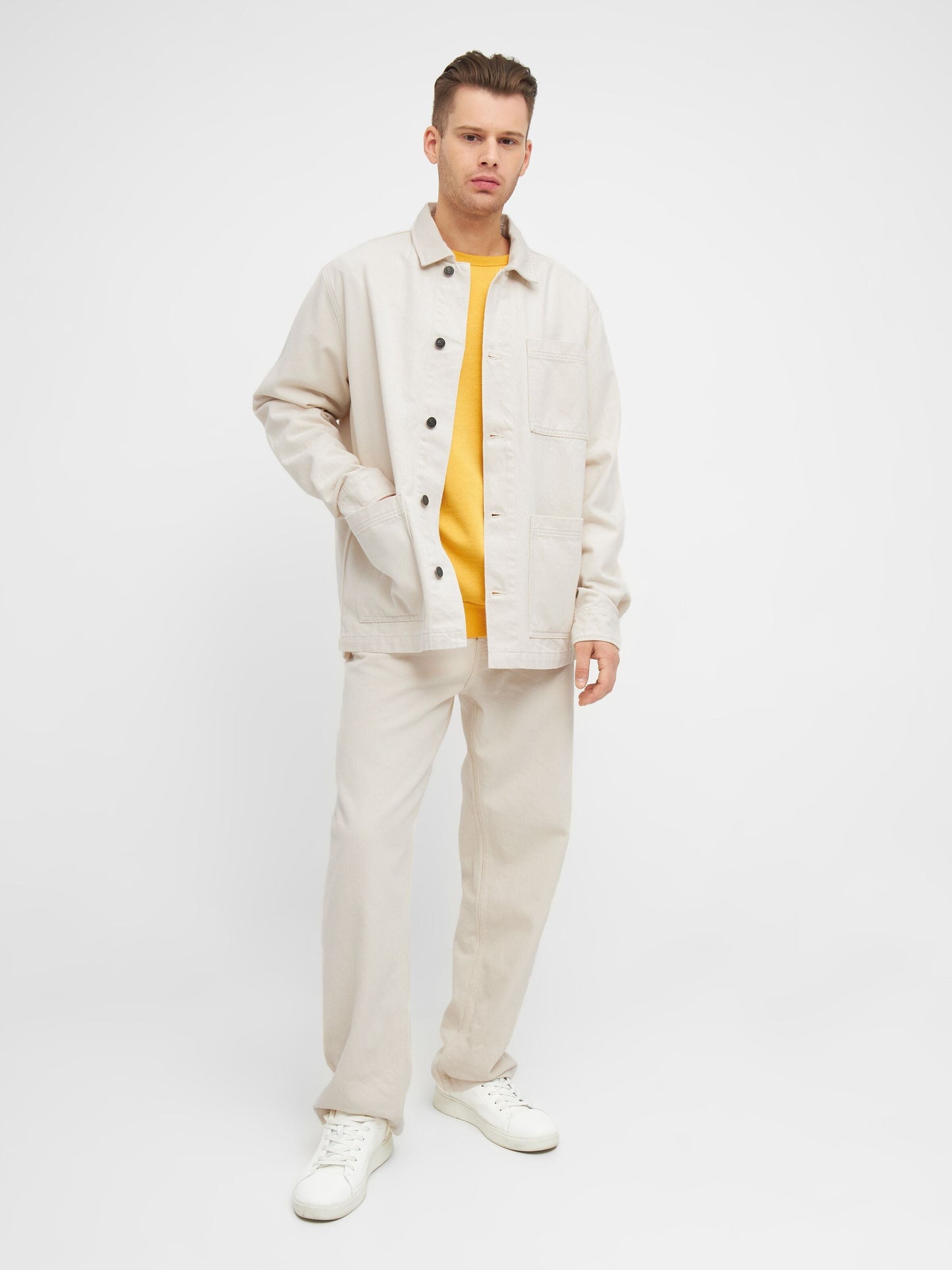 Veste non teintée en sergé de coton bio - heavy twill overshirt raw cotton