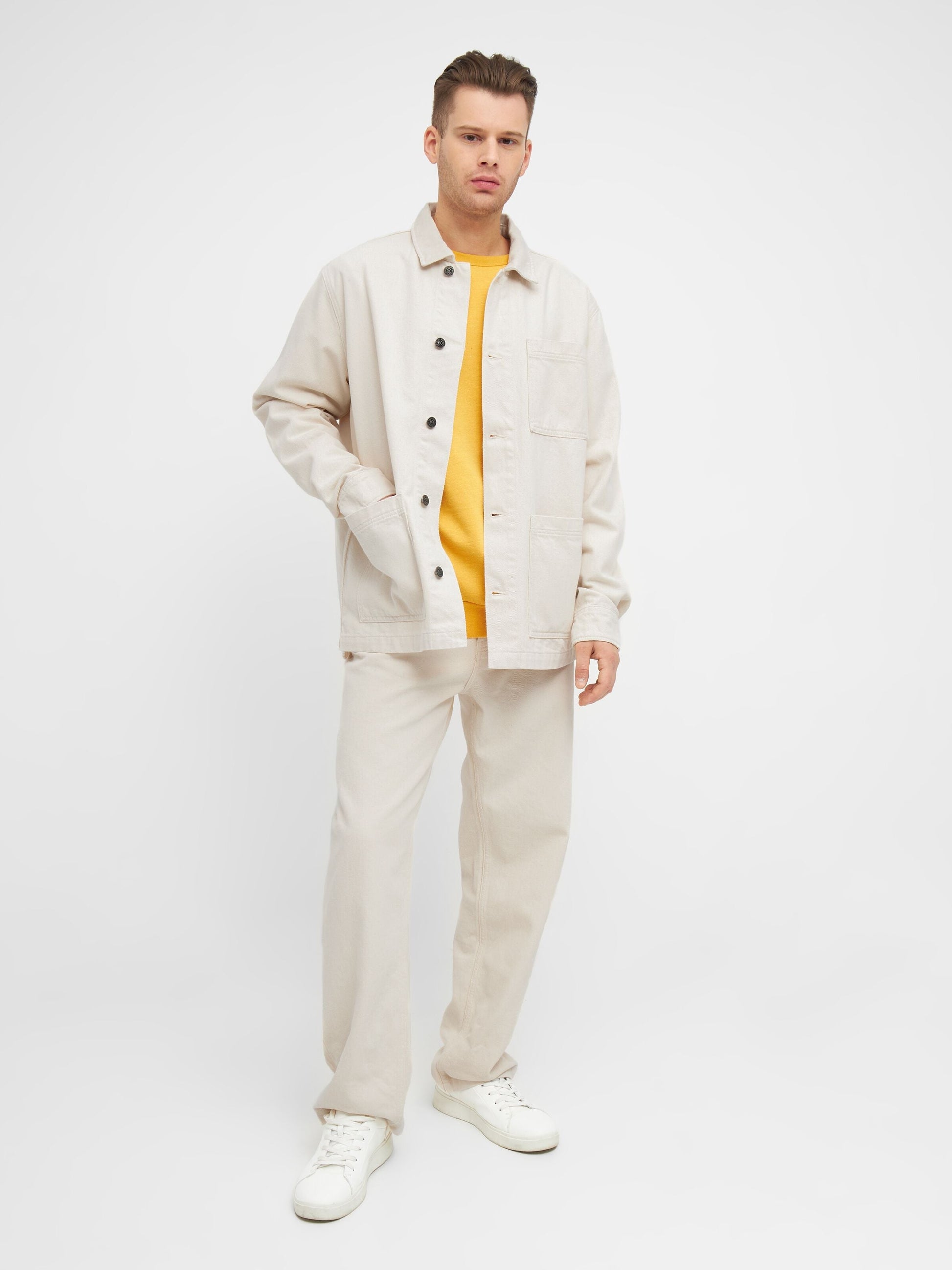 Veste non teintée en sergé de coton bio - heavy twill overshirt raw cotton