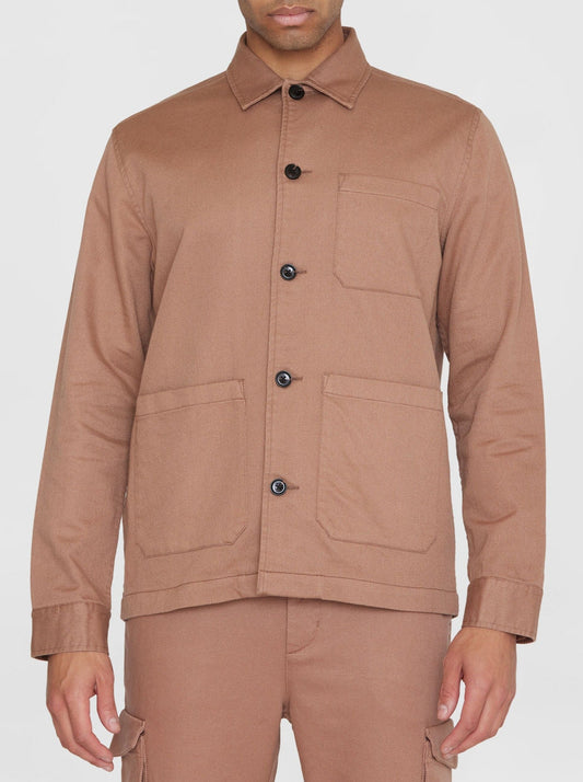 Surchemise en sergé de coton bio | Marron "twill overshirt chocolate malt"