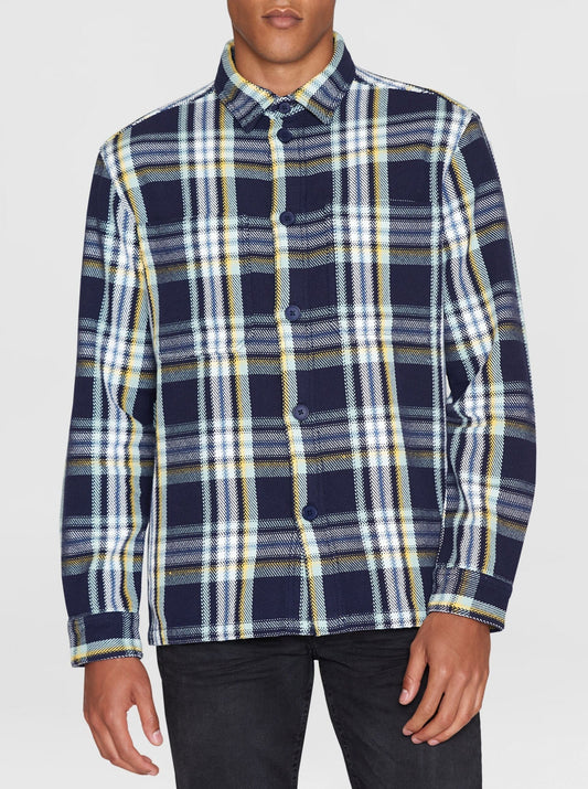 Surchemise à carreaux en coton bio | Bleu "checked overshirt blue check"