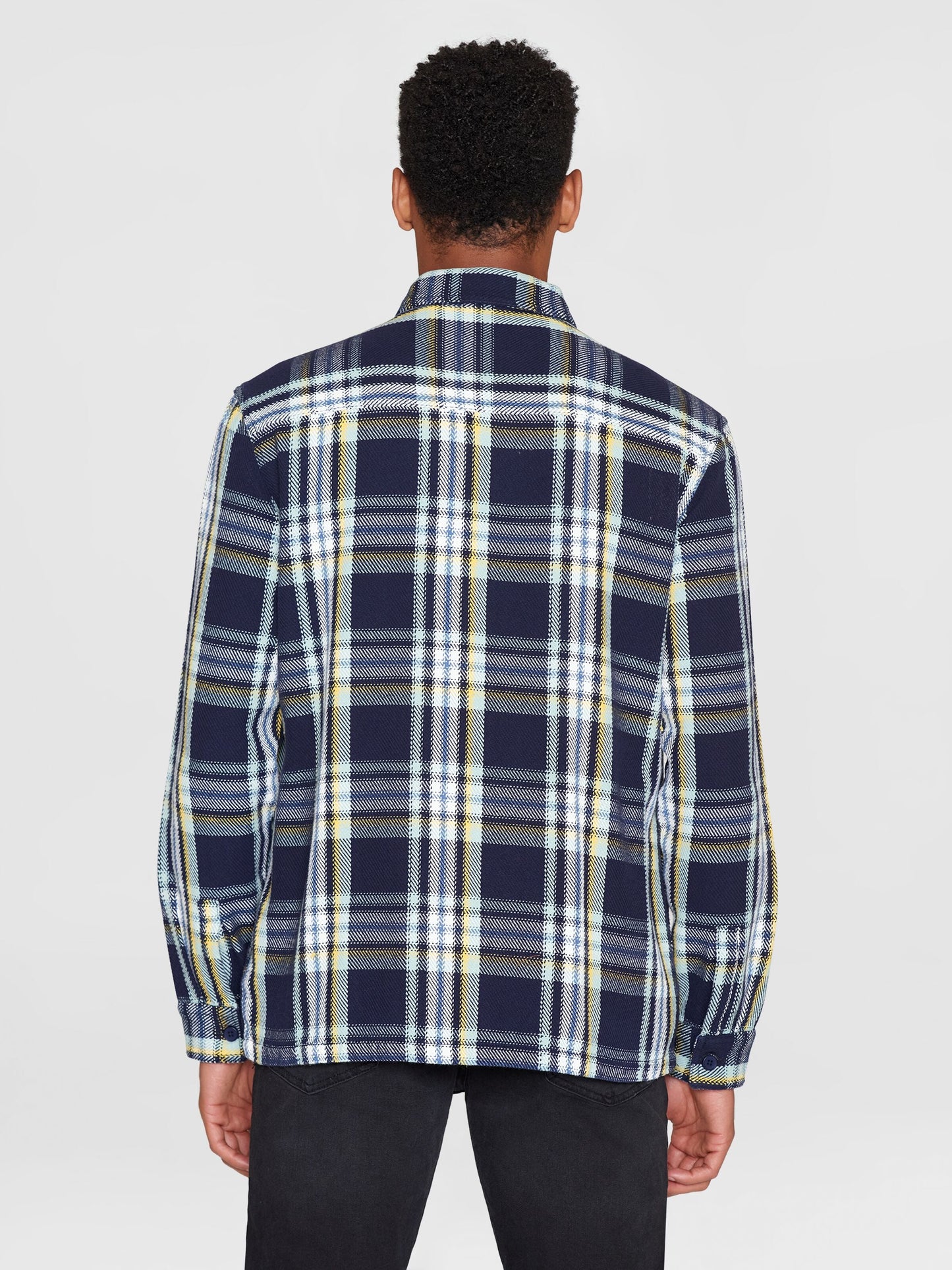 Surchemise à carreaux en coton bio | Bleu "checked overshirt blue check"