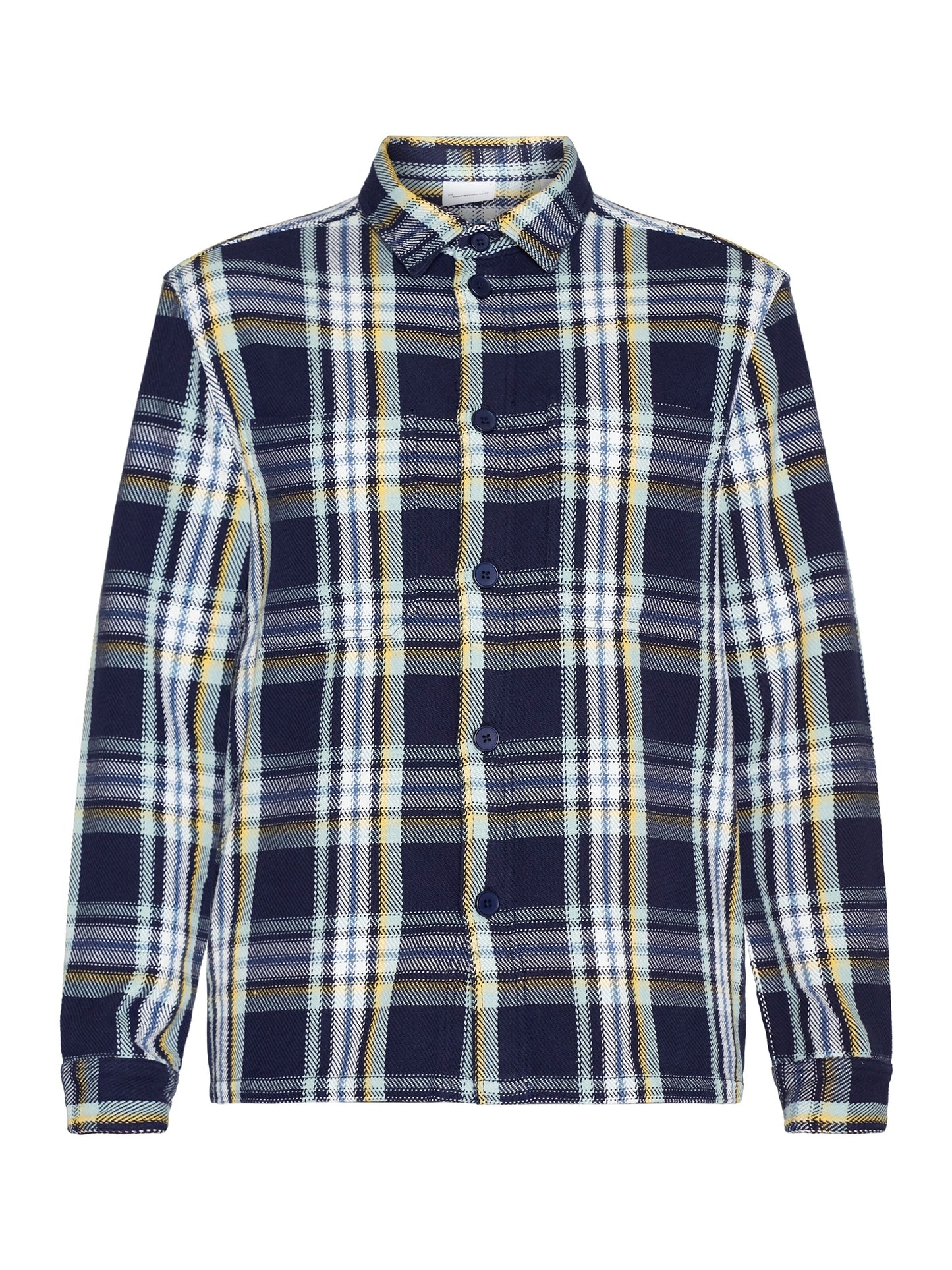 Surchemise à carreaux en coton bio | Bleu "checked overshirt blue check"