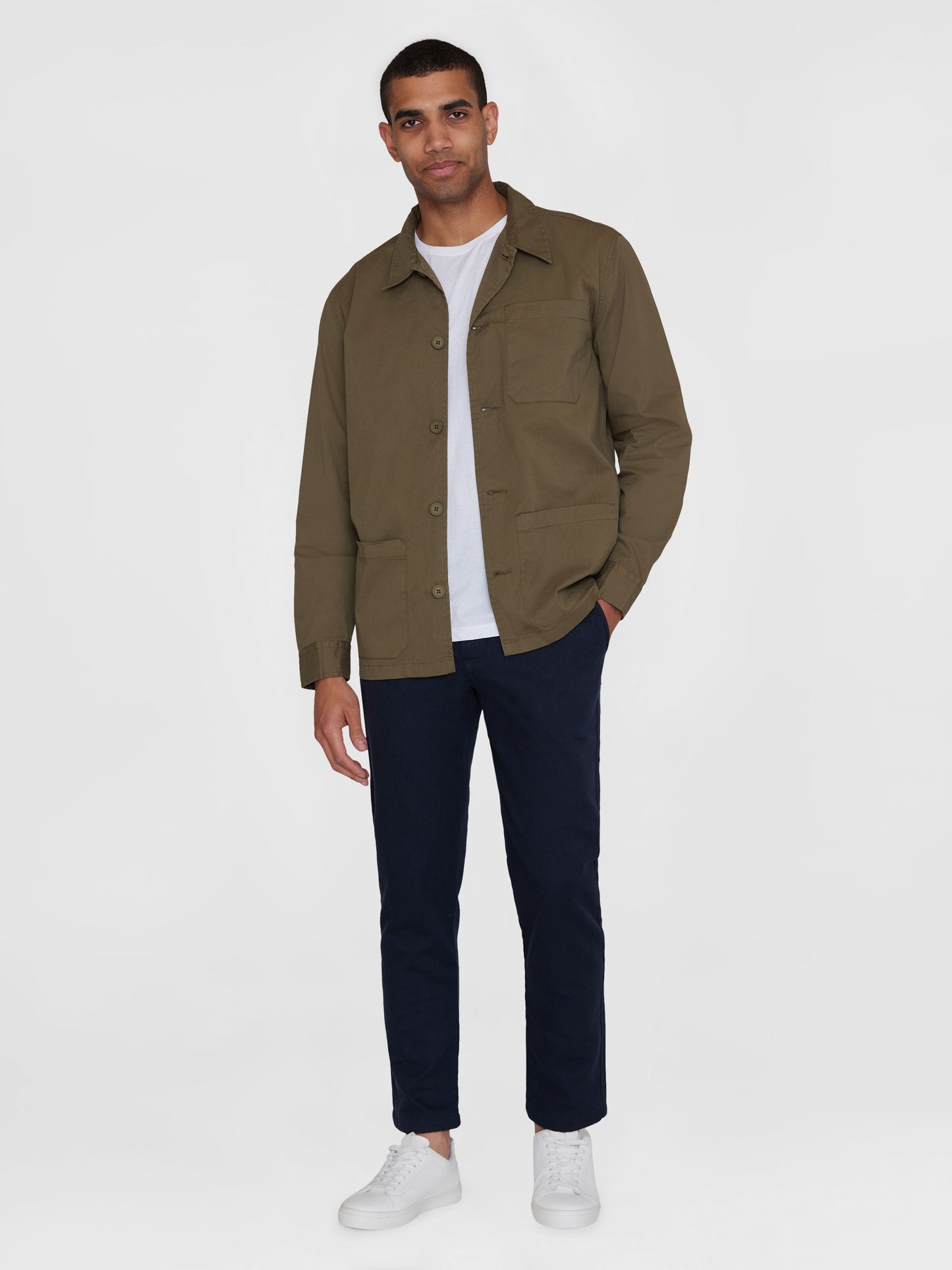 Surchemise en sergé de coton bio | Olive "chuck twill overshirt burned olive"