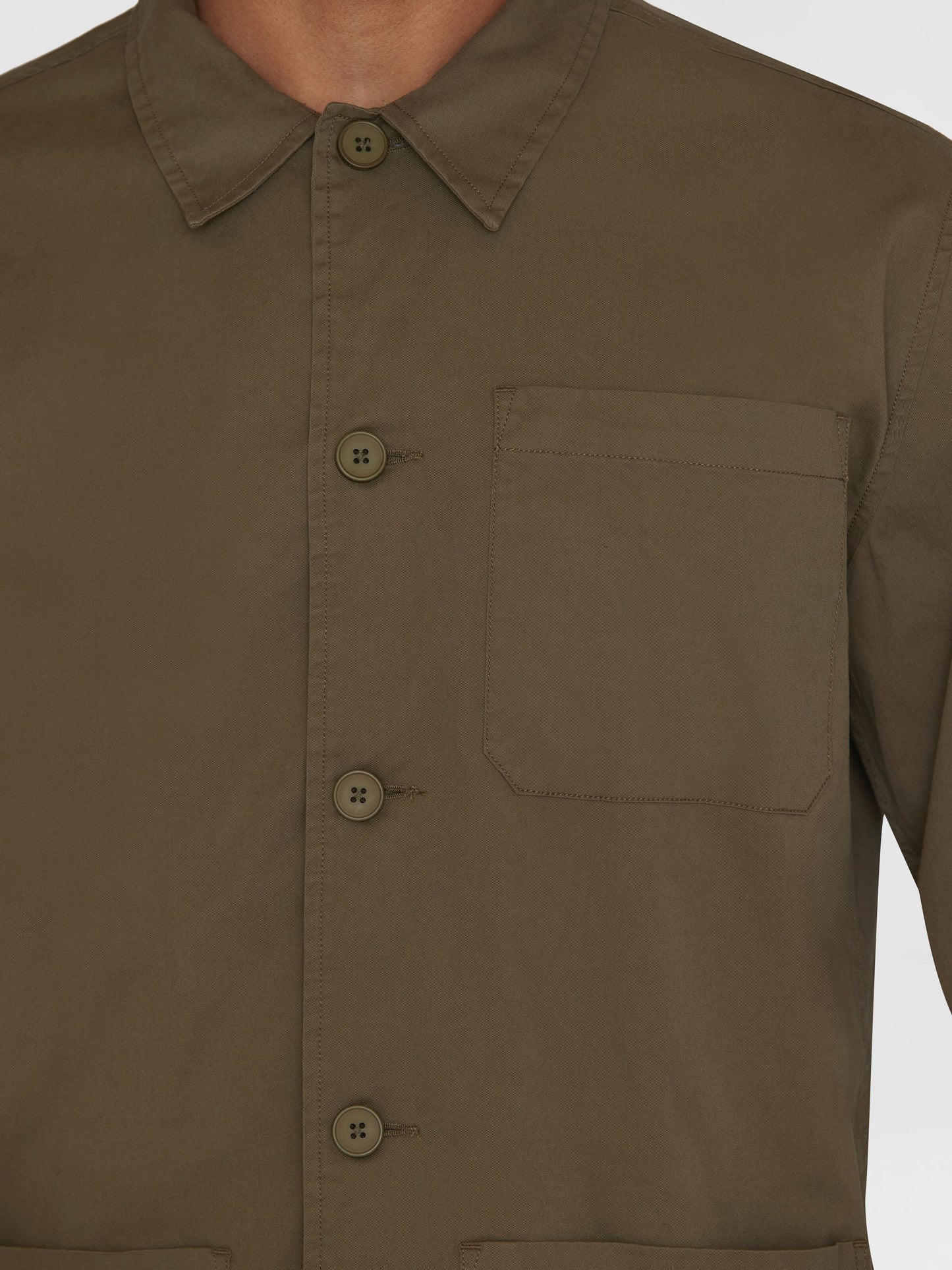 Surchemise en sergé de coton bio | Olive "chuck twill overshirt burned olive"