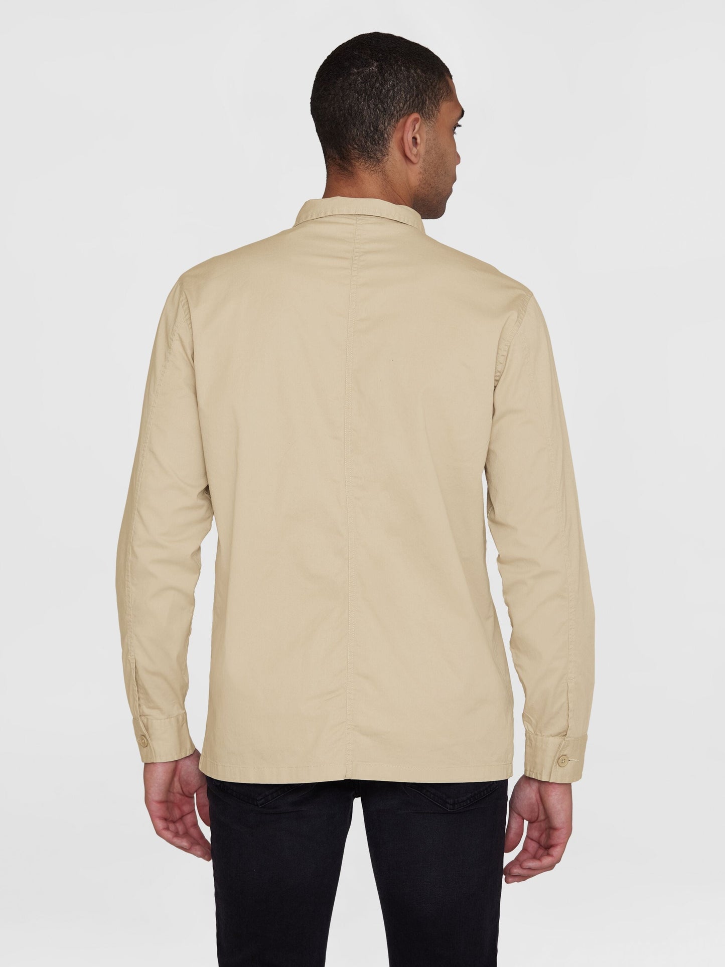 Surchemise en sergé de coton bio | Beige "chuck twill overshirt light feather gray"