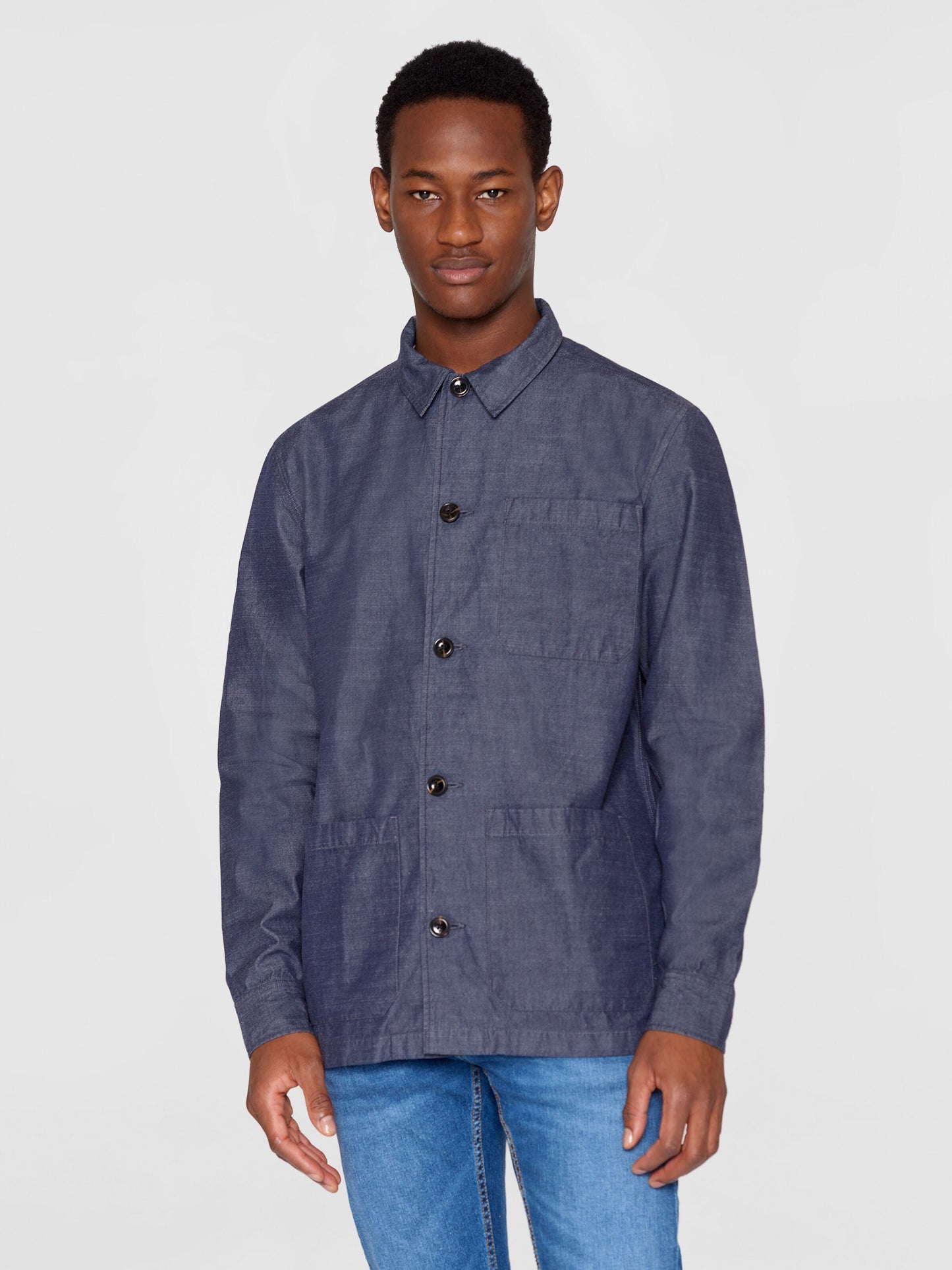 Surchemise en coton bio | bleu " slub yarn overshirt night sky"