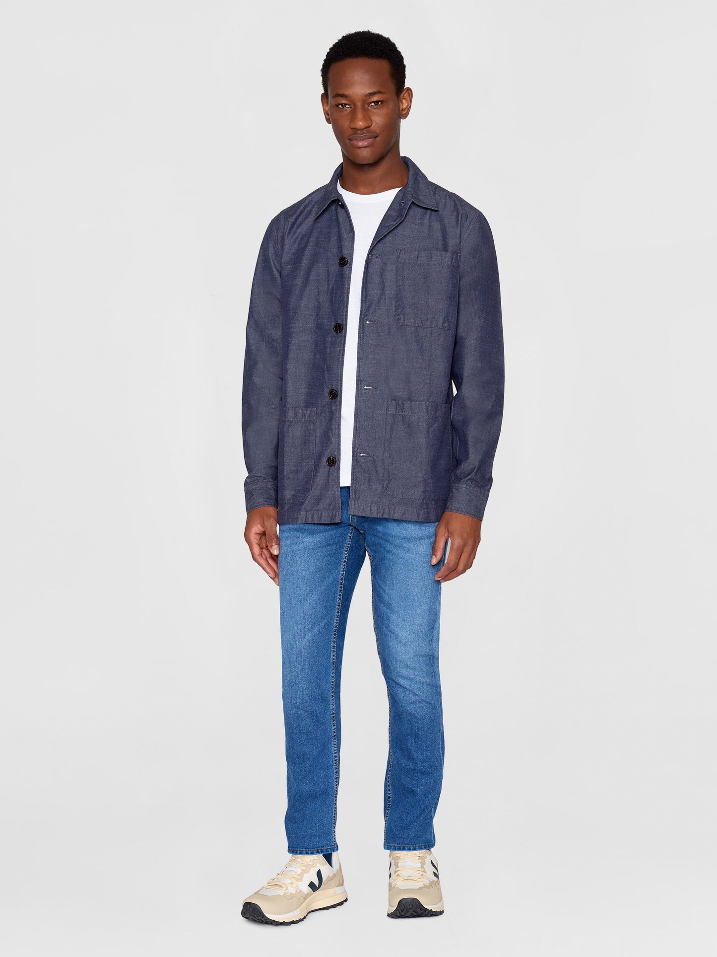 Surchemise en coton bio | bleu " slub yarn overshirt night sky"