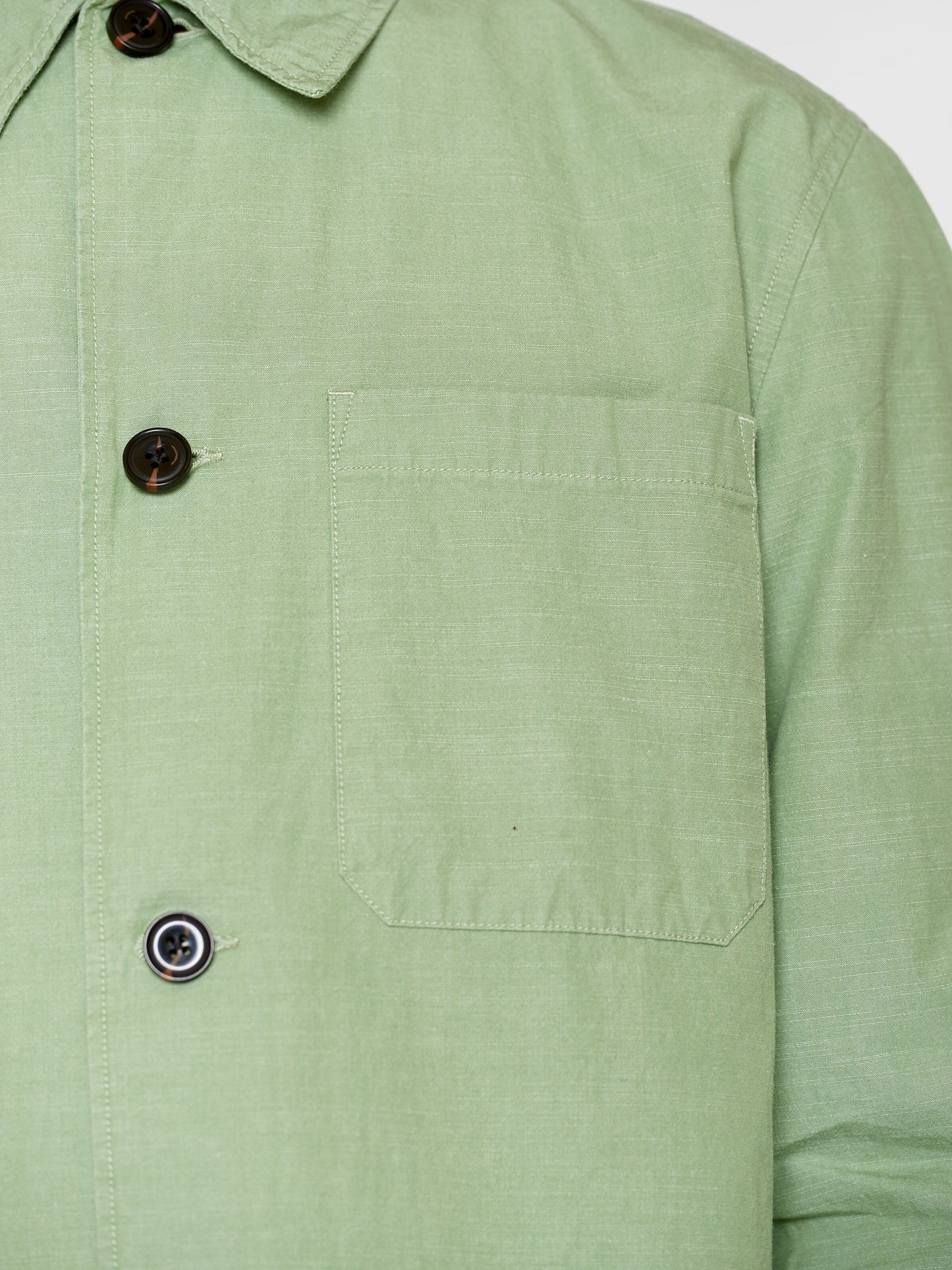 Surchemise en coton bio | vert "slub yarn overshirt shale green"