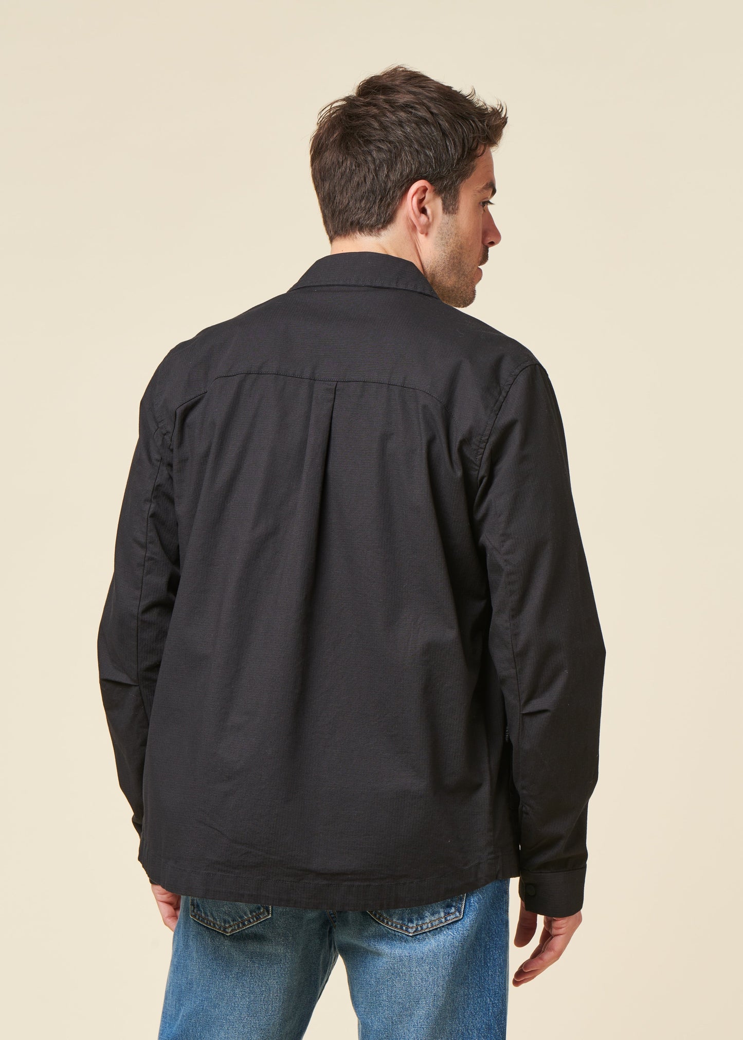 Veste ripstop en coton biologique | noir "rip-stop overshirt black jet"