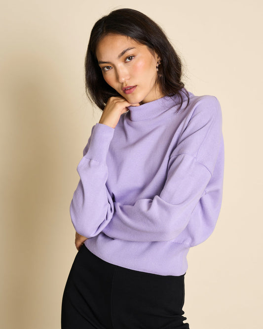 Pull oversize en coton bio | Lilas "yin lavender"