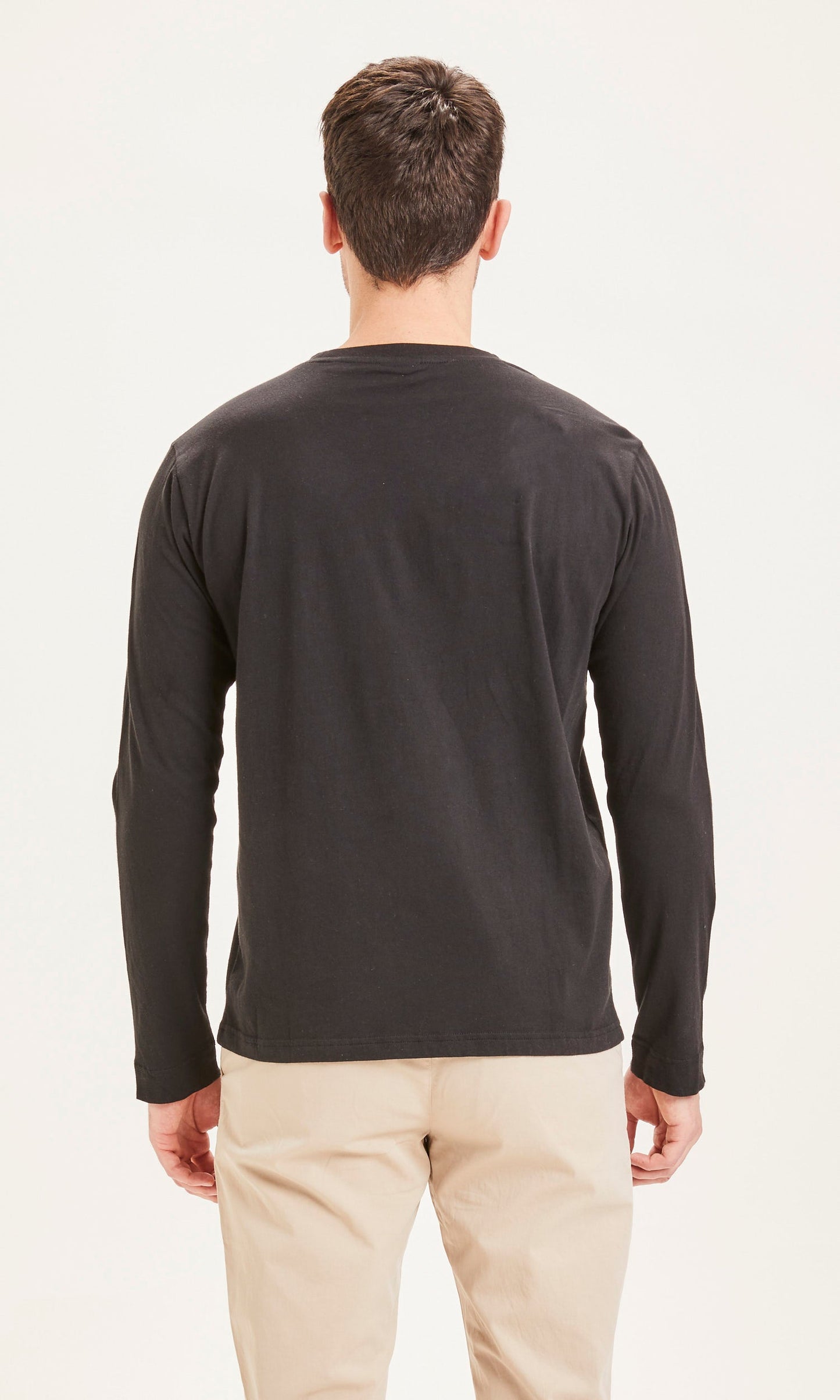 T-shirt à manches longues noir avec logo en coton bio - LOCUST Black Jet