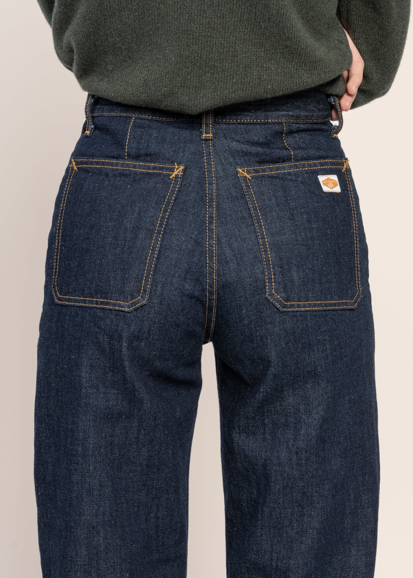 Pantalon droit large en coton bio | brut "asta workwear pants one wash"