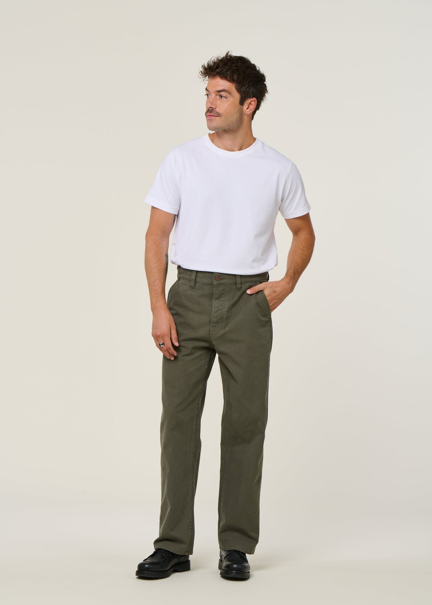 Pantalon large en coton bio | vert "tuff tony pants duck canvas"