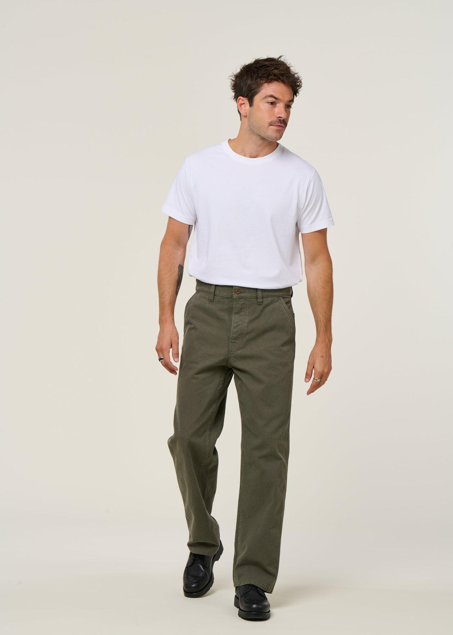 Pantalon large en coton bio | vert "tuff tony pants duck canvas"