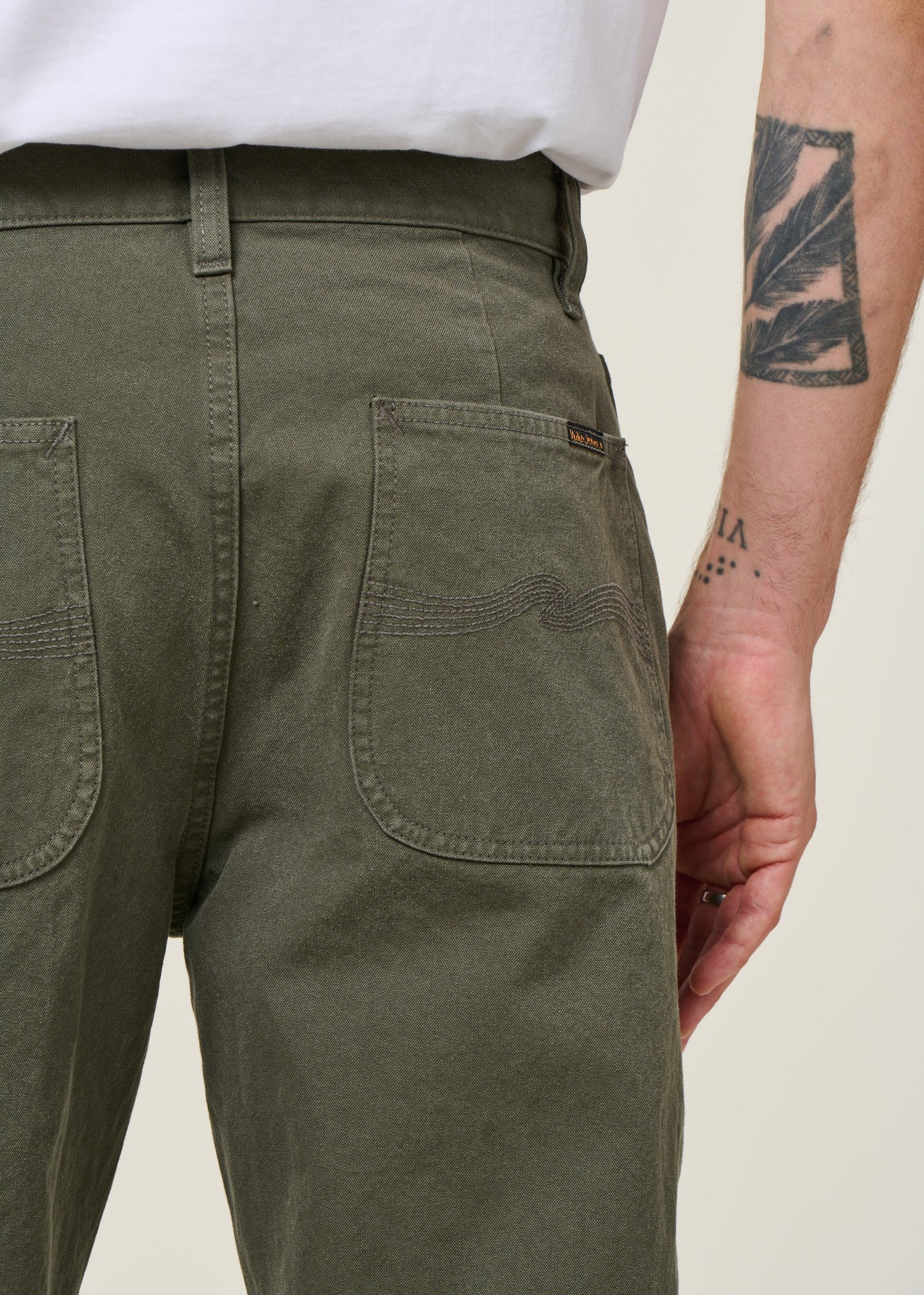 Pantalon large en coton bio | vert "tuff tony pants duck canvas"