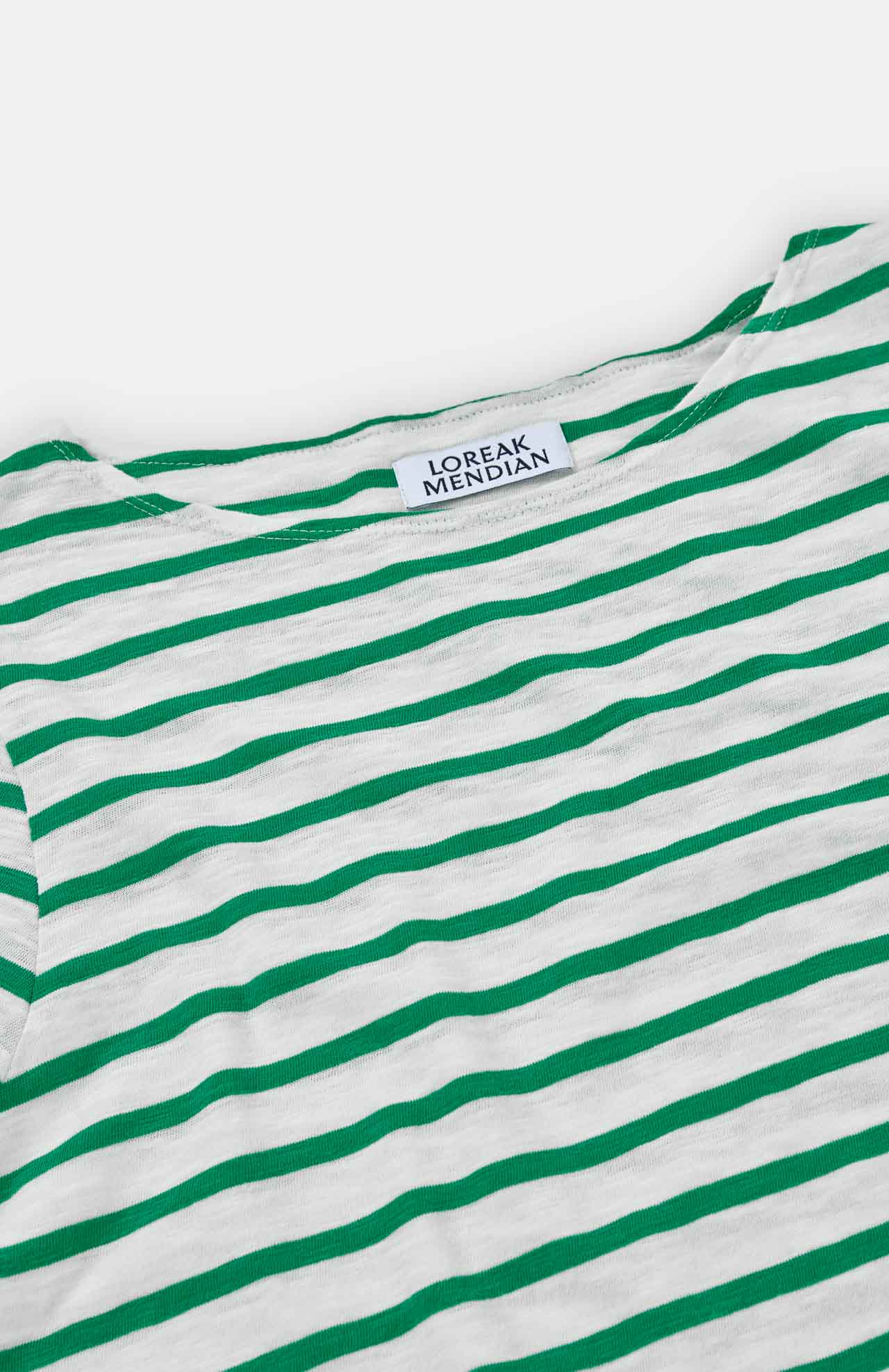 T-shirt en coton bio | rayé "bogak w ss - off white/green"