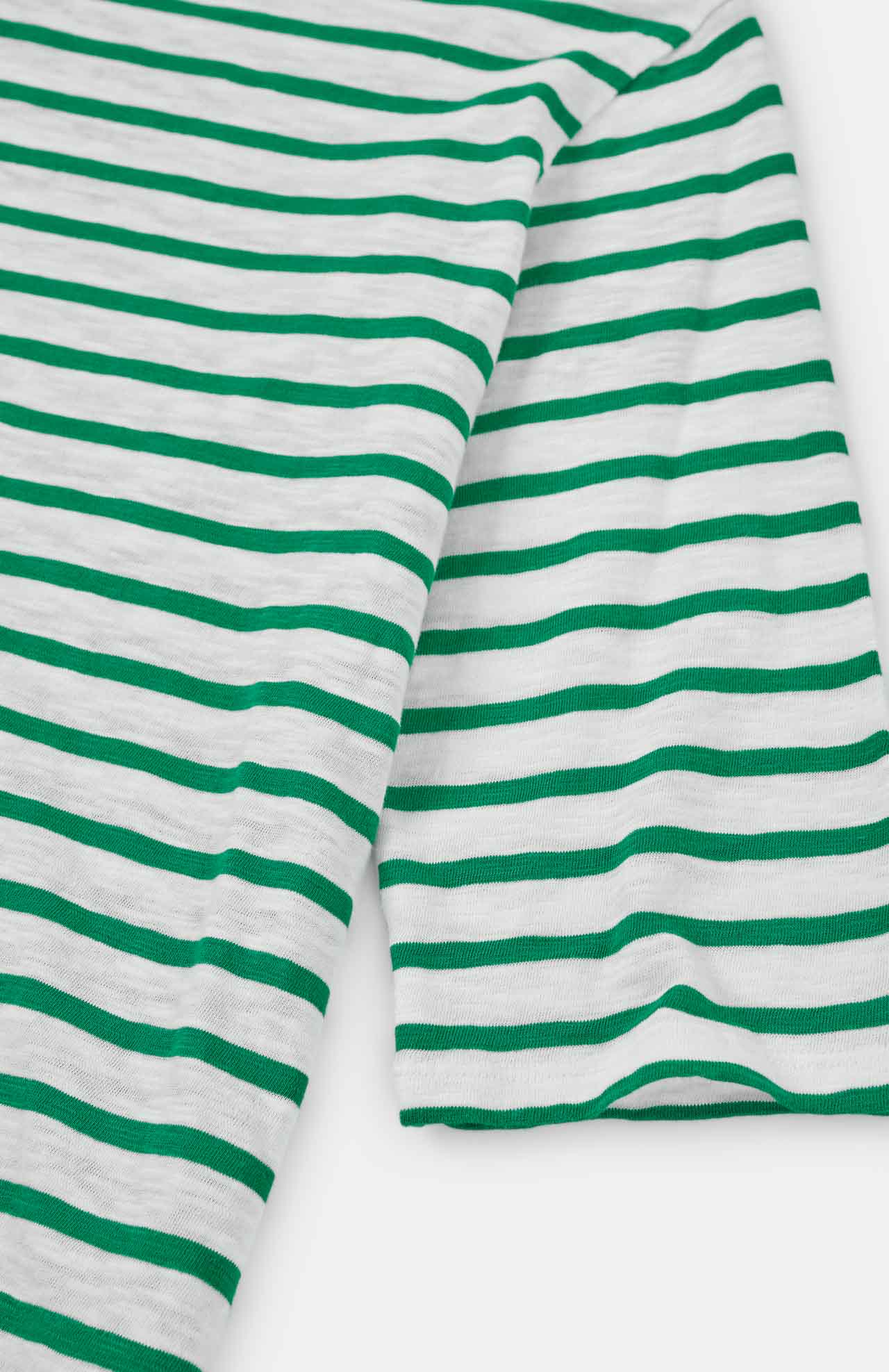 T-shirt en coton bio | rayé "bogak w ss - off white/green"