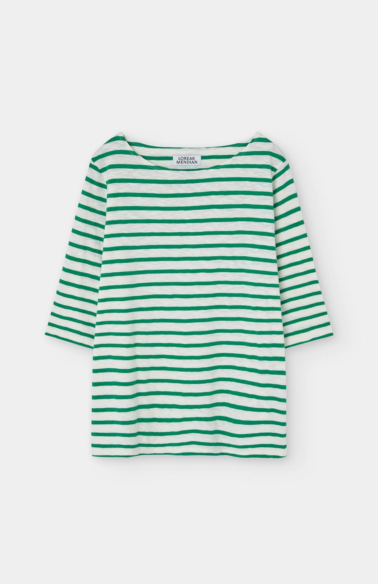 T-shirt en coton bio | rayé "bogak w ss - off white/green"
