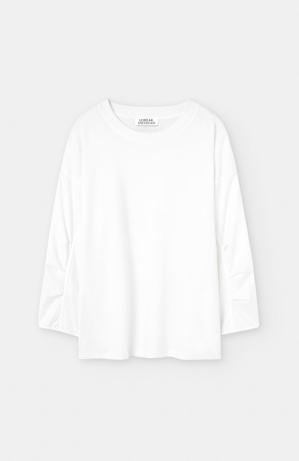 T-shirt manches longues froncées en coton bio | blanc "jane - off white"