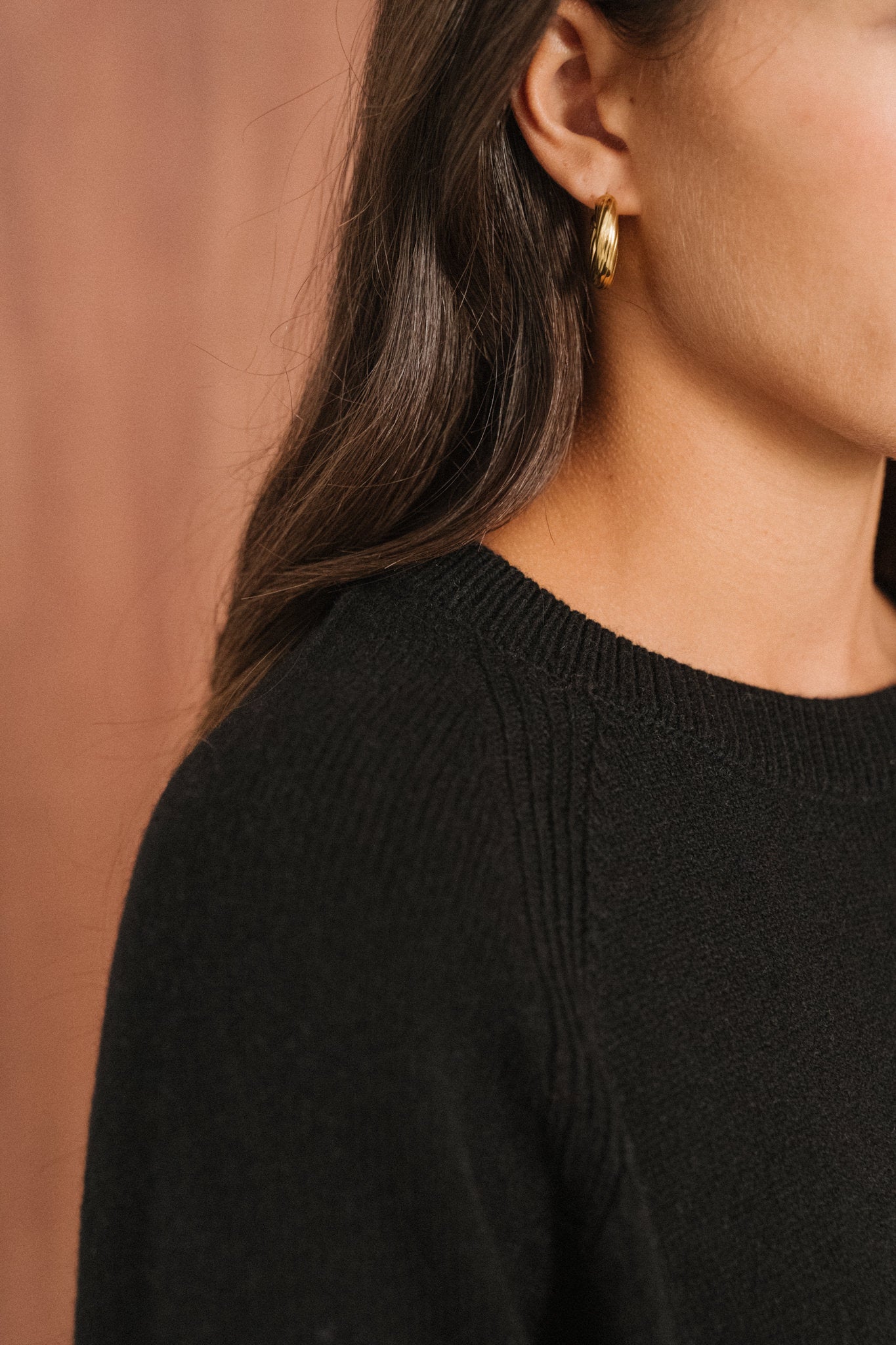 Pull boxy en laine mérinos recyclée | noir