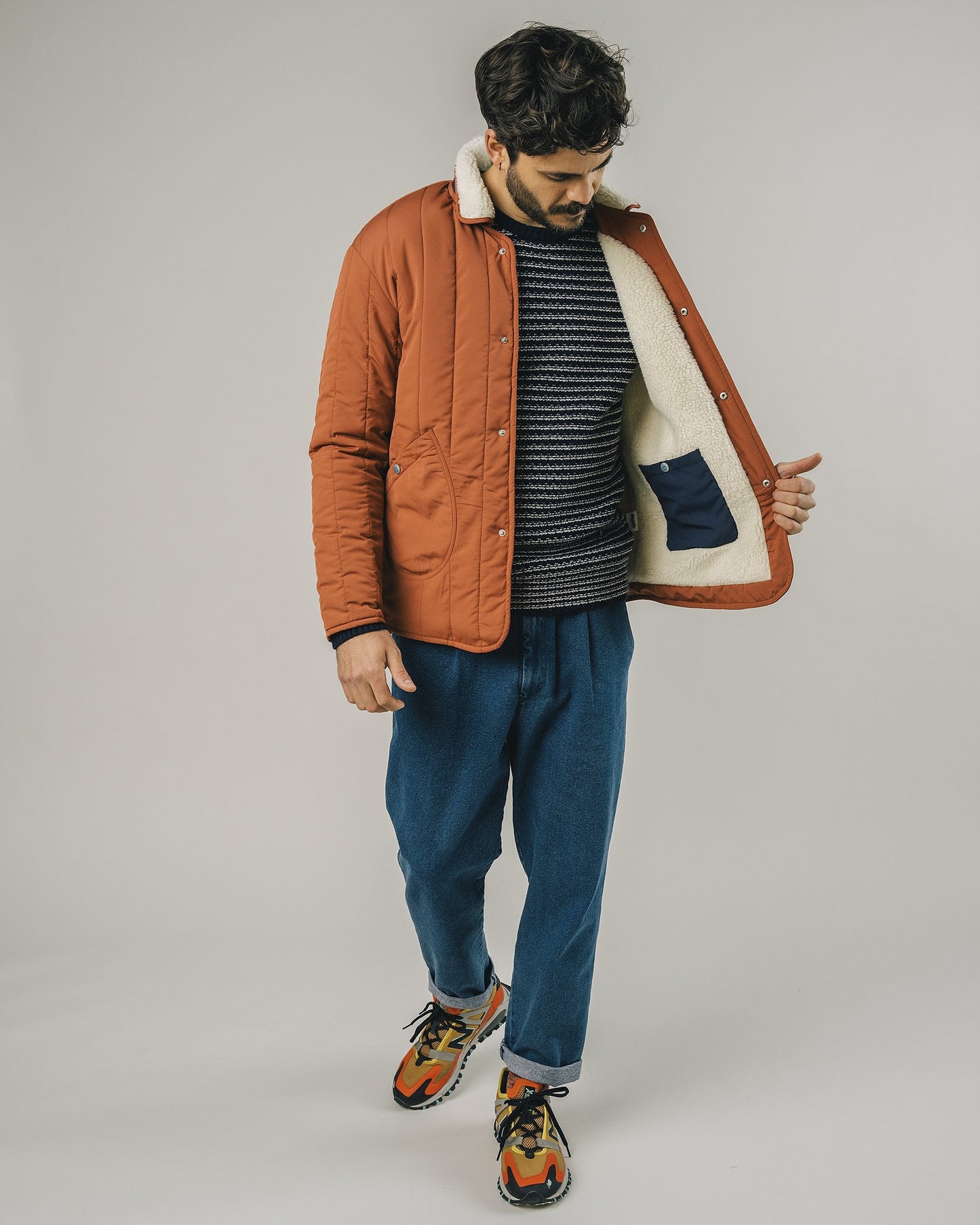 Veste matelassée orange en recyclé