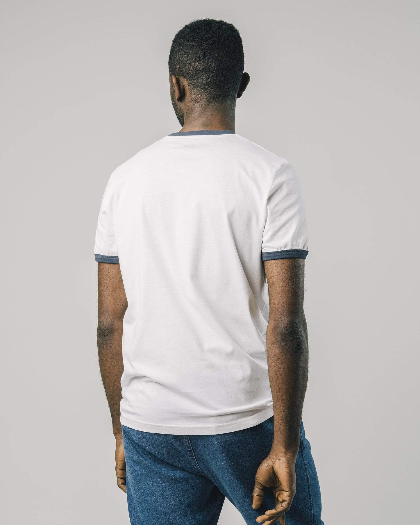 T-shirt blanc à motif sur la poitrine en coton bio - Twins