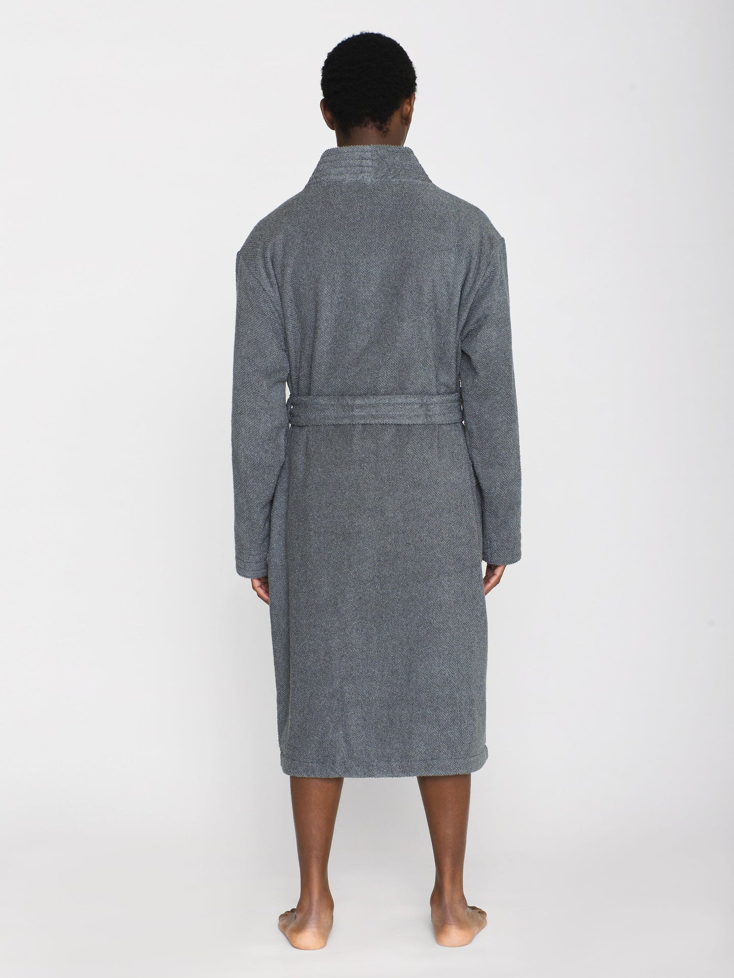 Peignoir en coton bio | gris "bathrobe dark grey melange"