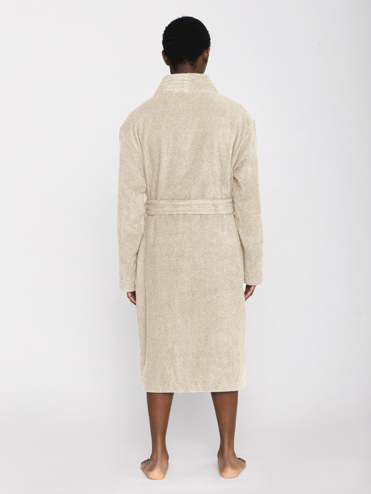 Peignoir en coton bio | beige "bathrobe buttercream"