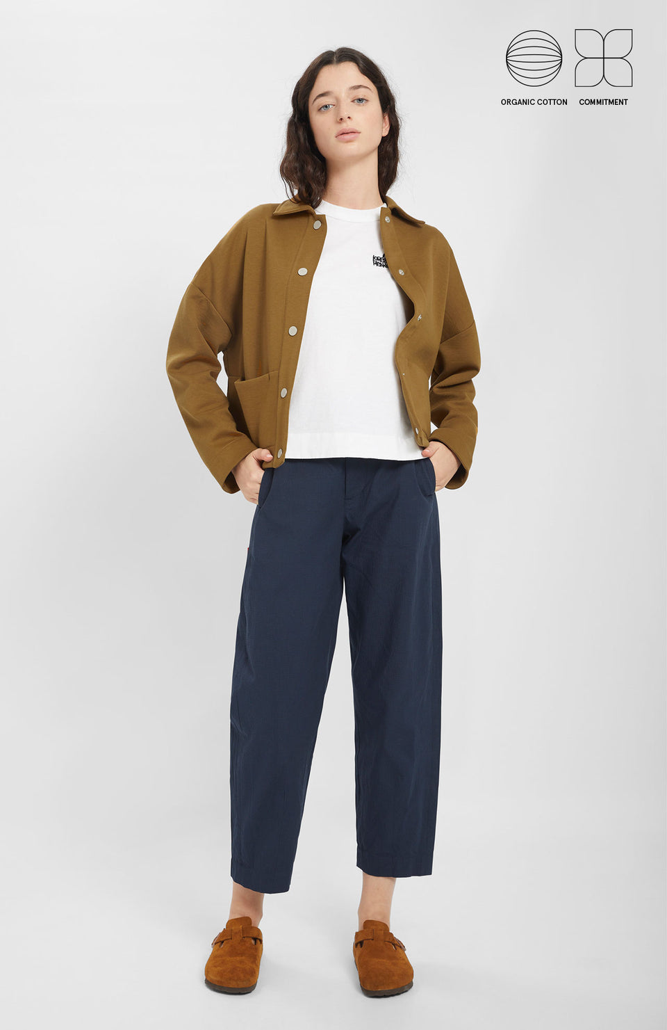 Veste jersey en coton bio | ixiar - camel