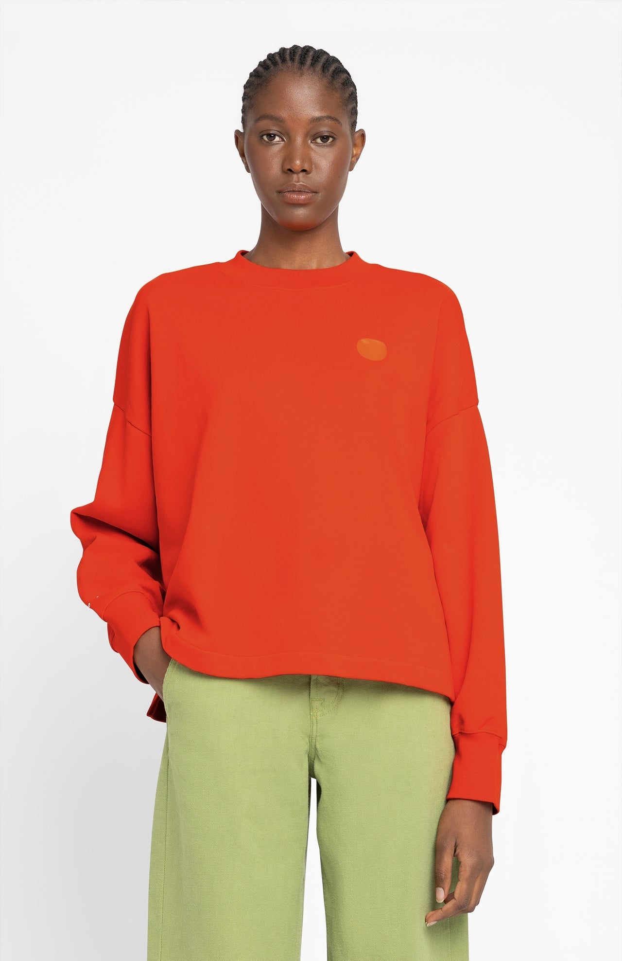 Sweat oversize en coton bio | orange "doti"