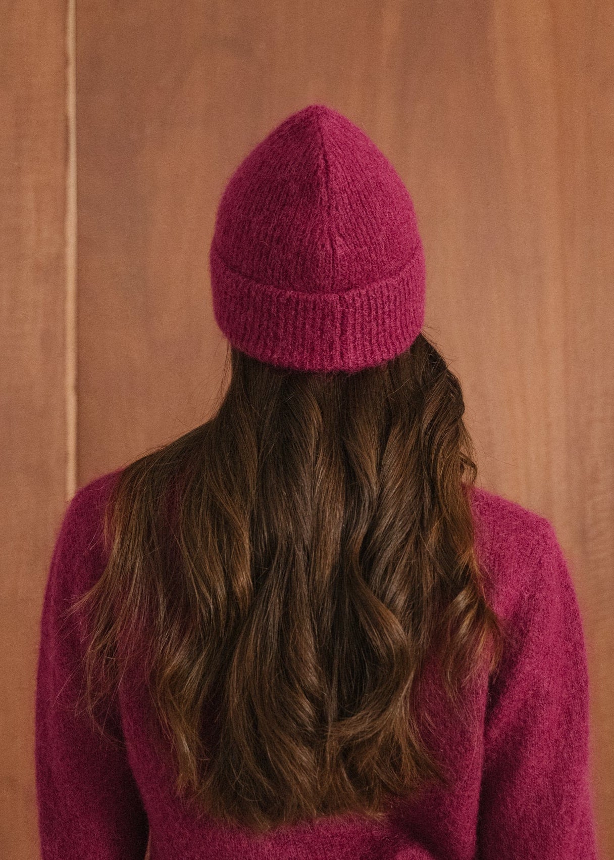 Bonnet en mohair certifié | framboise "Nina"