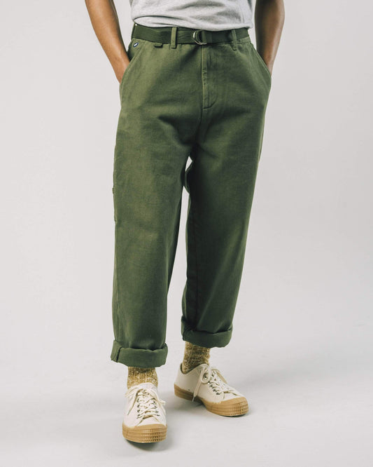 Pantalon droit kaki en coton bio - workwear pant
