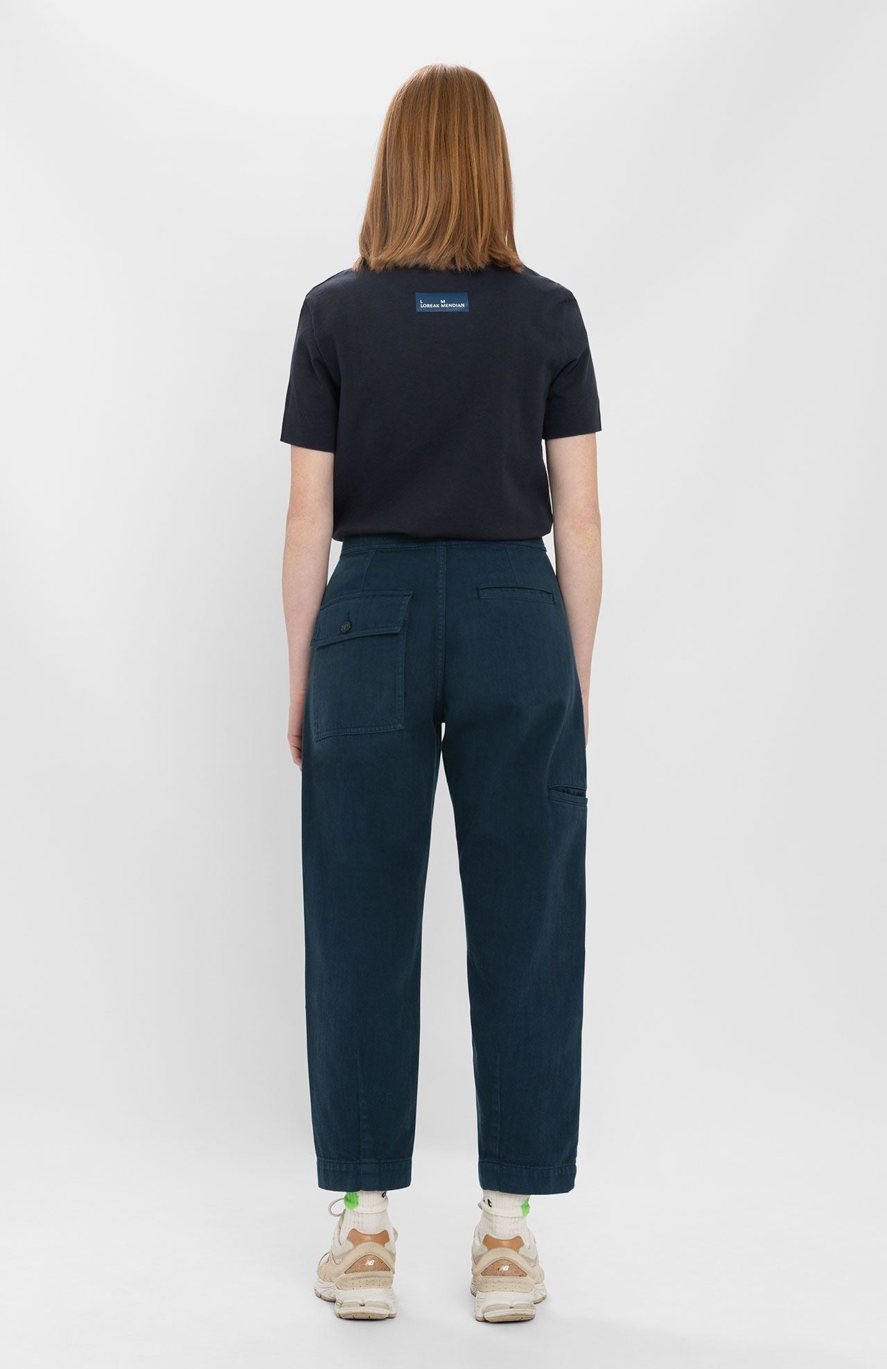 Pantalon ballon en coton bio | bleu "simone dark blue"