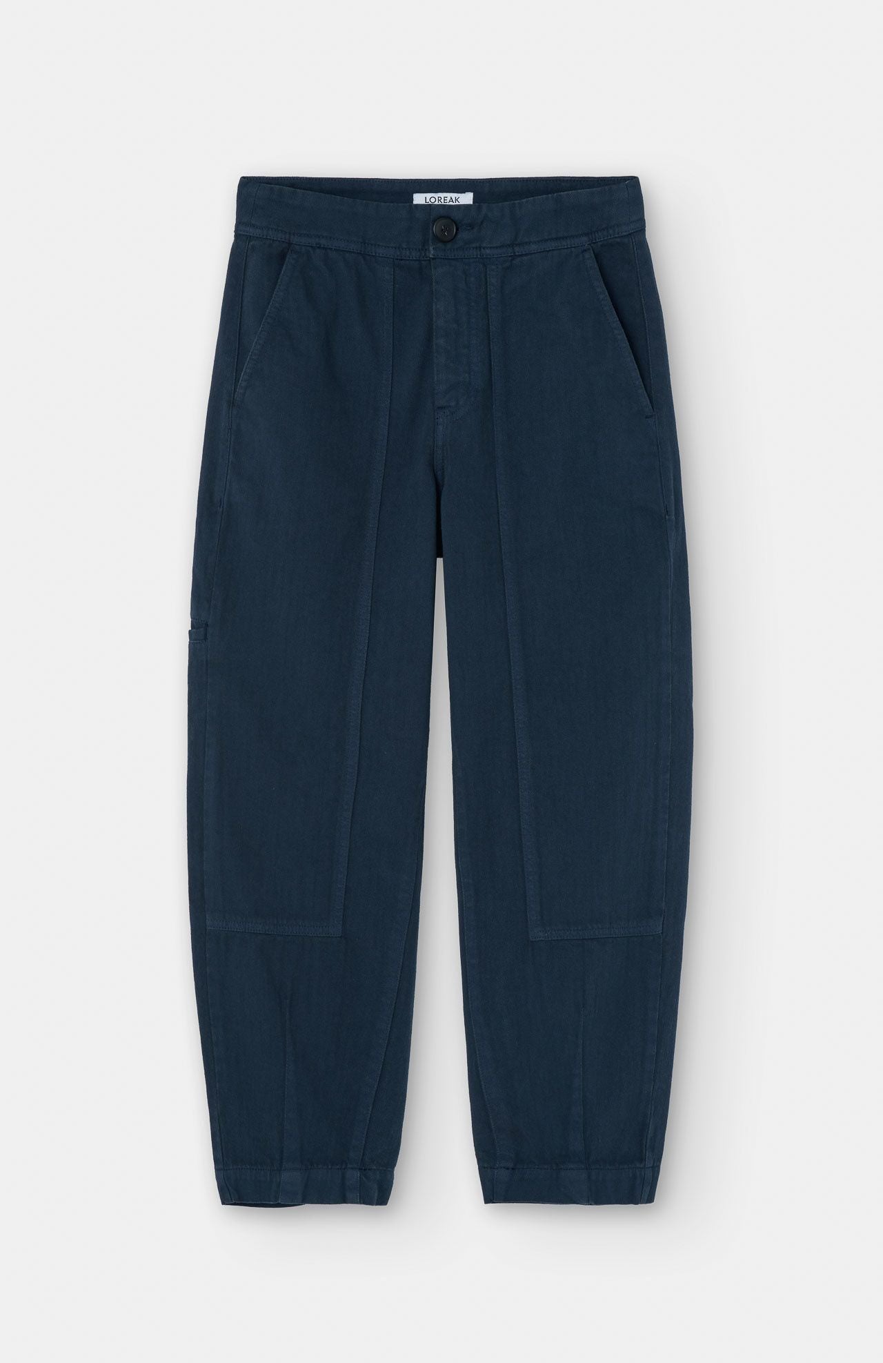 Pantalon ballon en coton bio | bleu "simone dark blue"