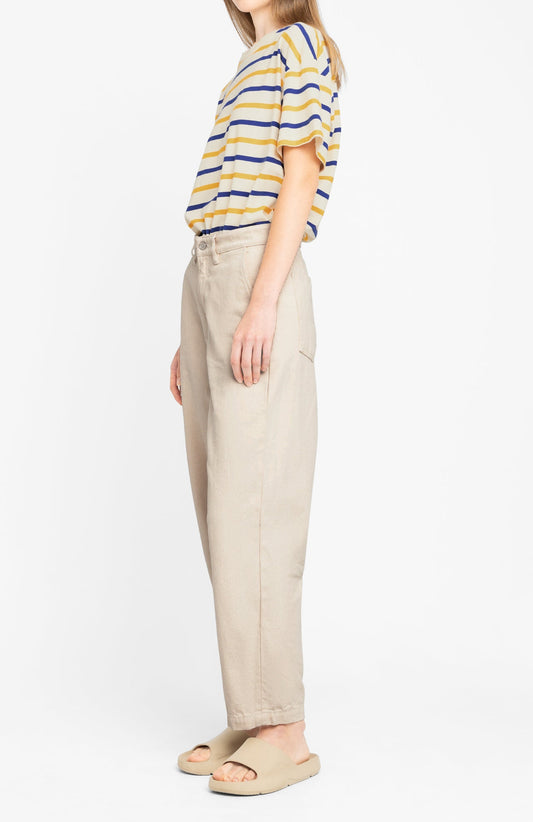 Pantalon droit en coton bio | beige "mirena"