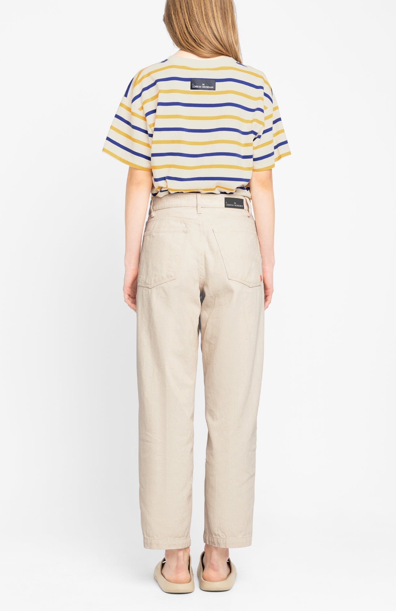 Pantalon droit en coton bio | beige "mirena"