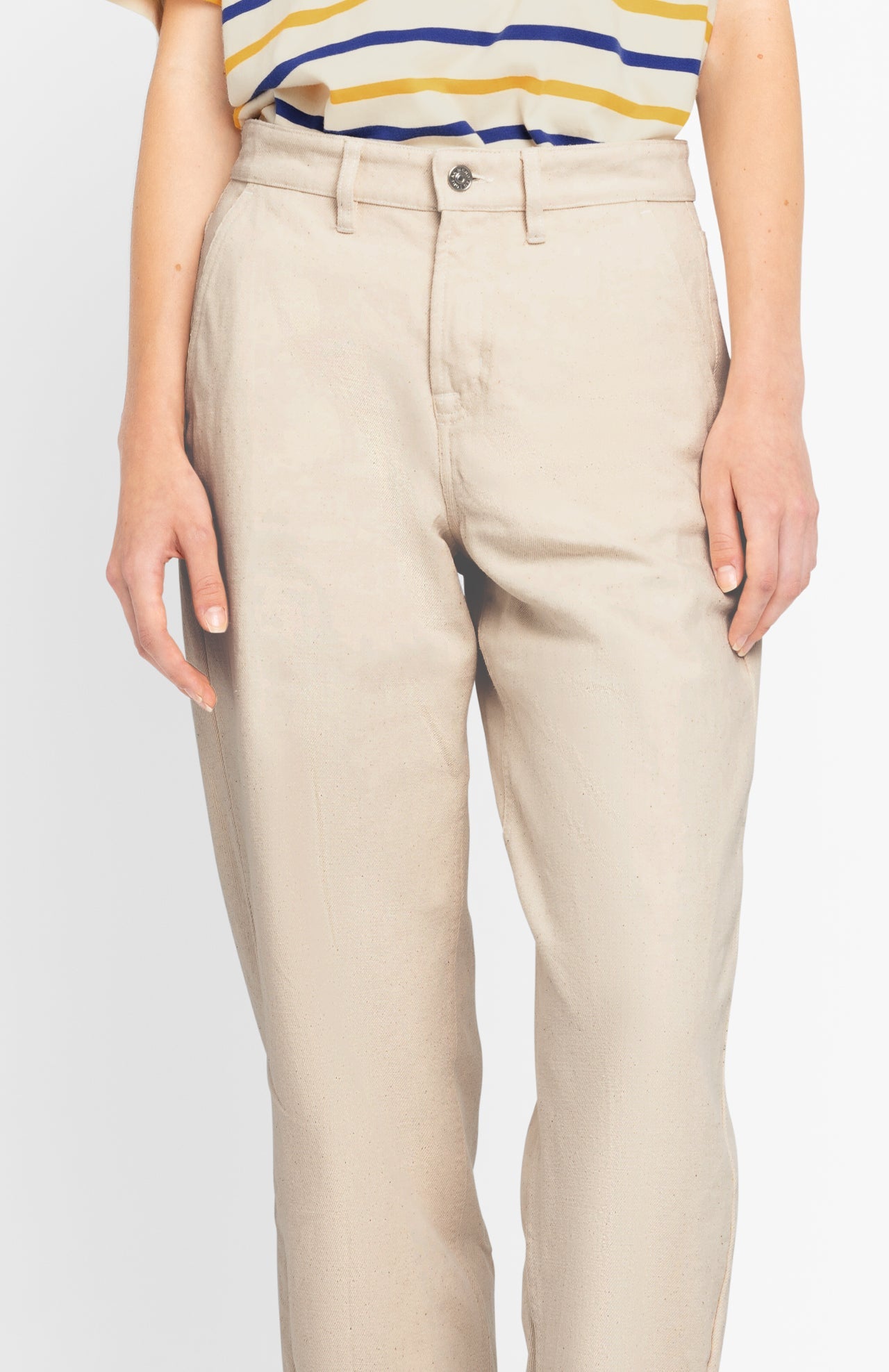 Pantalon droit en coton bio | beige "mirena"