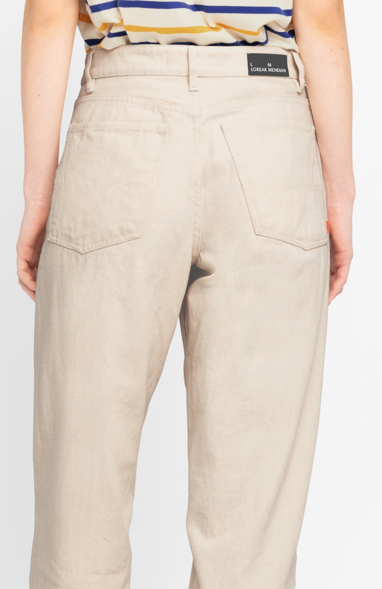 Pantalon droit en coton bio | beige "mirena"